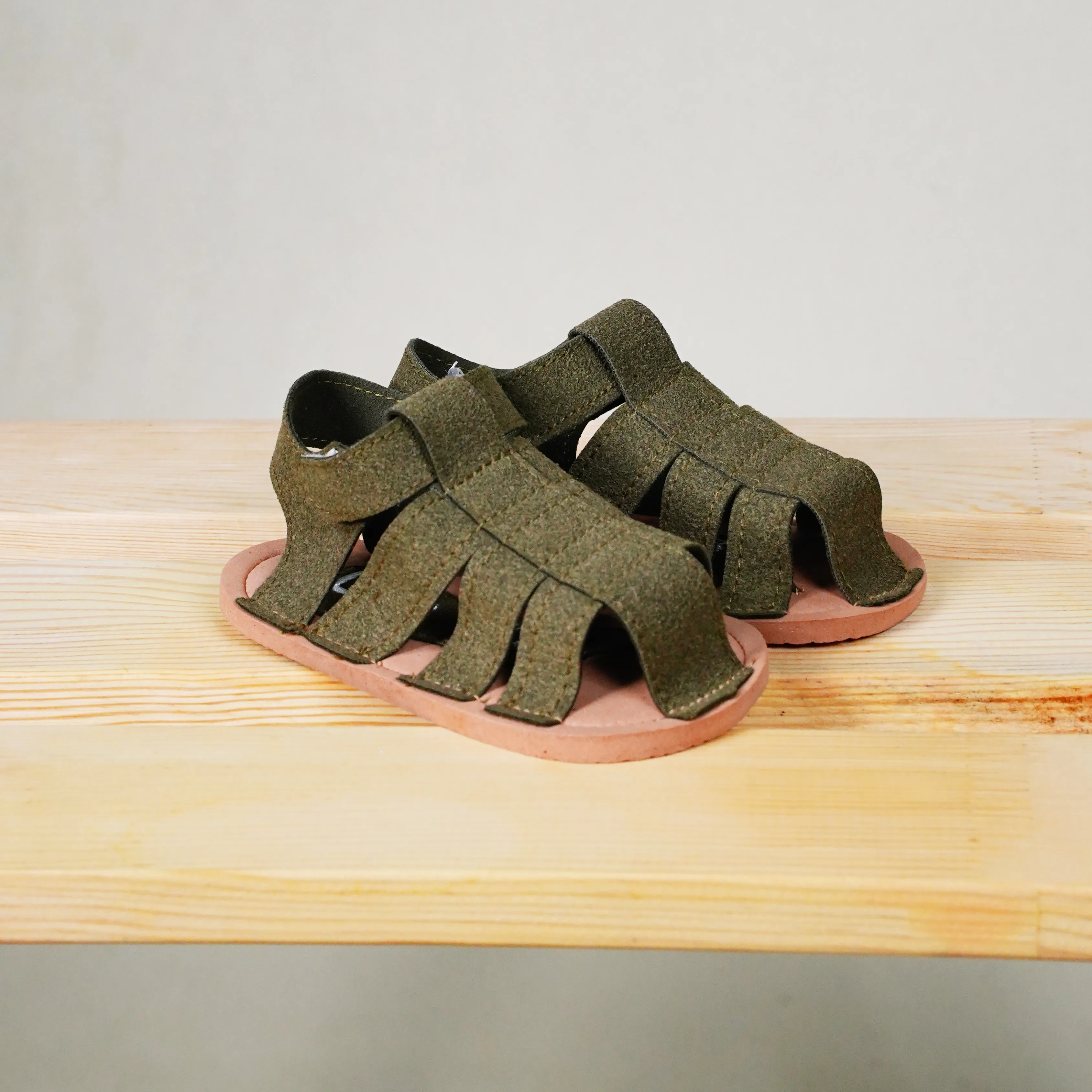 Lora Bliss Erkek Nubuk Sandalet | Yazlık, Hafif ve Rahat - Beyaz- Yeşil