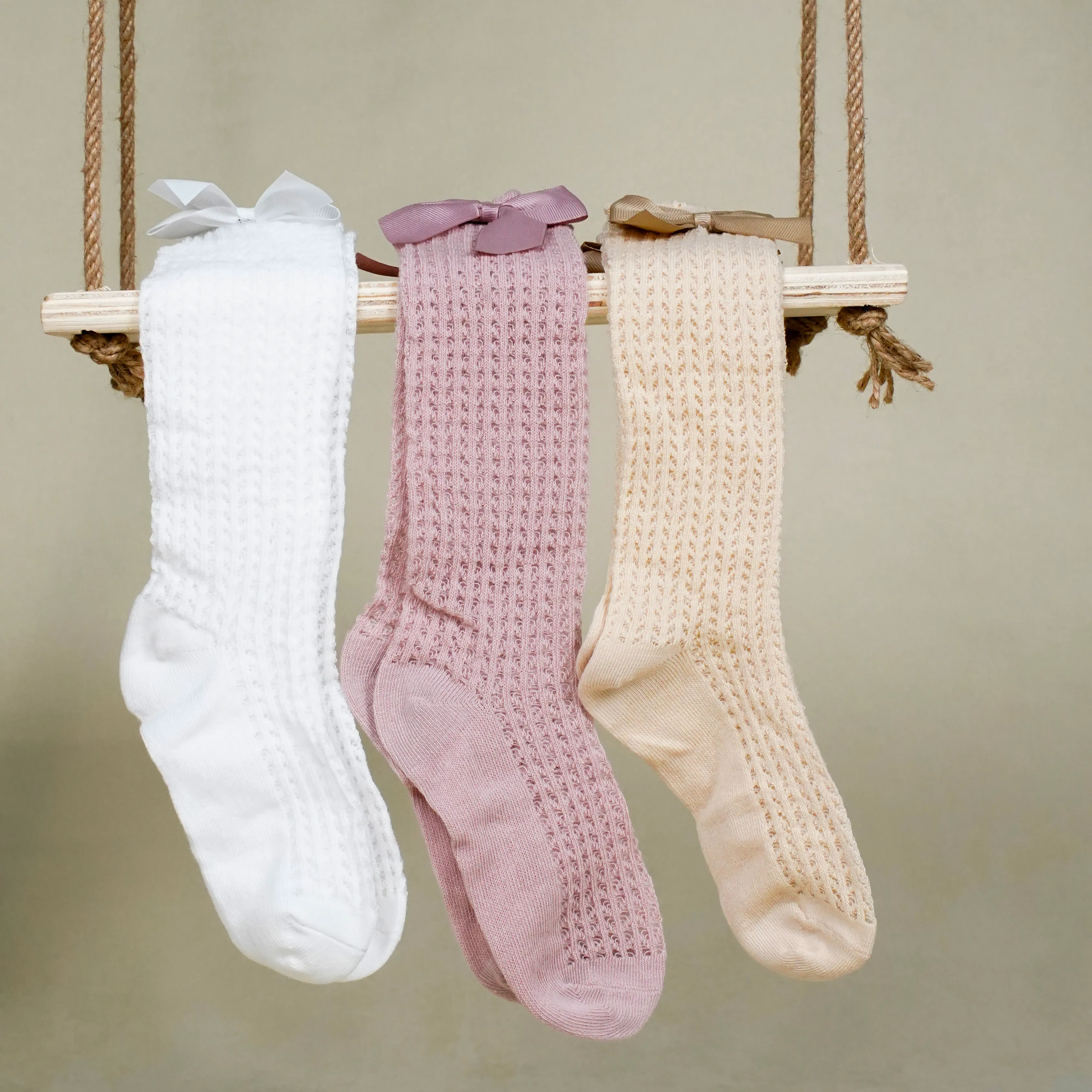 Lora Bliss Kız Çocuk Fiyonklu Yumuşak Çorap Seti 3 Çift