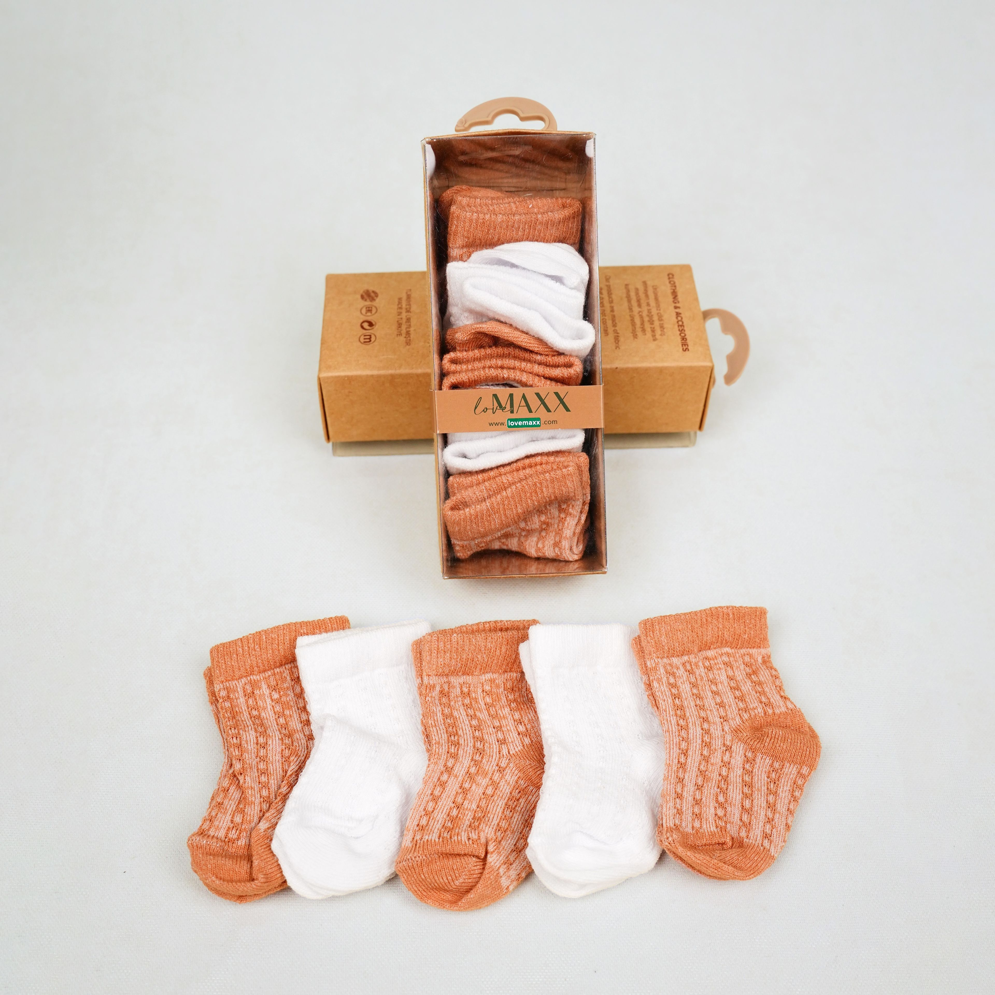 Lora Bliss Unisex Jakarlı Bebek Çorap Seti –  3/6 Ay | 5'li