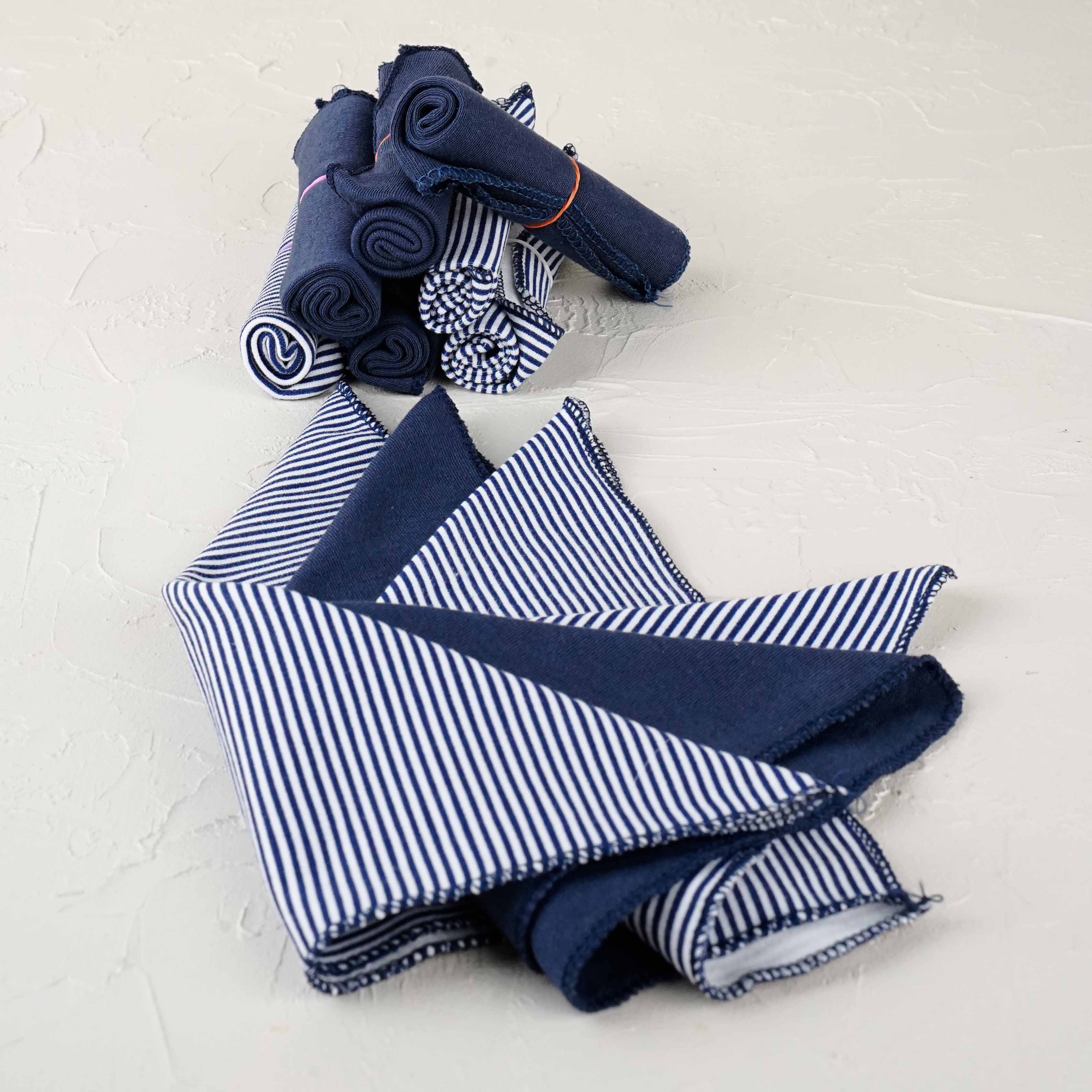 Lora Bliss Unisex 7'li Desenli Ağız Mendili Seti 23x23 cm - Lacivert