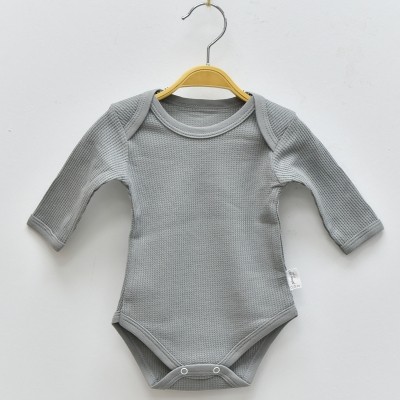 Lora Bliss Unisex Füme Waffle Uzun Kollu Body – 12 Ay