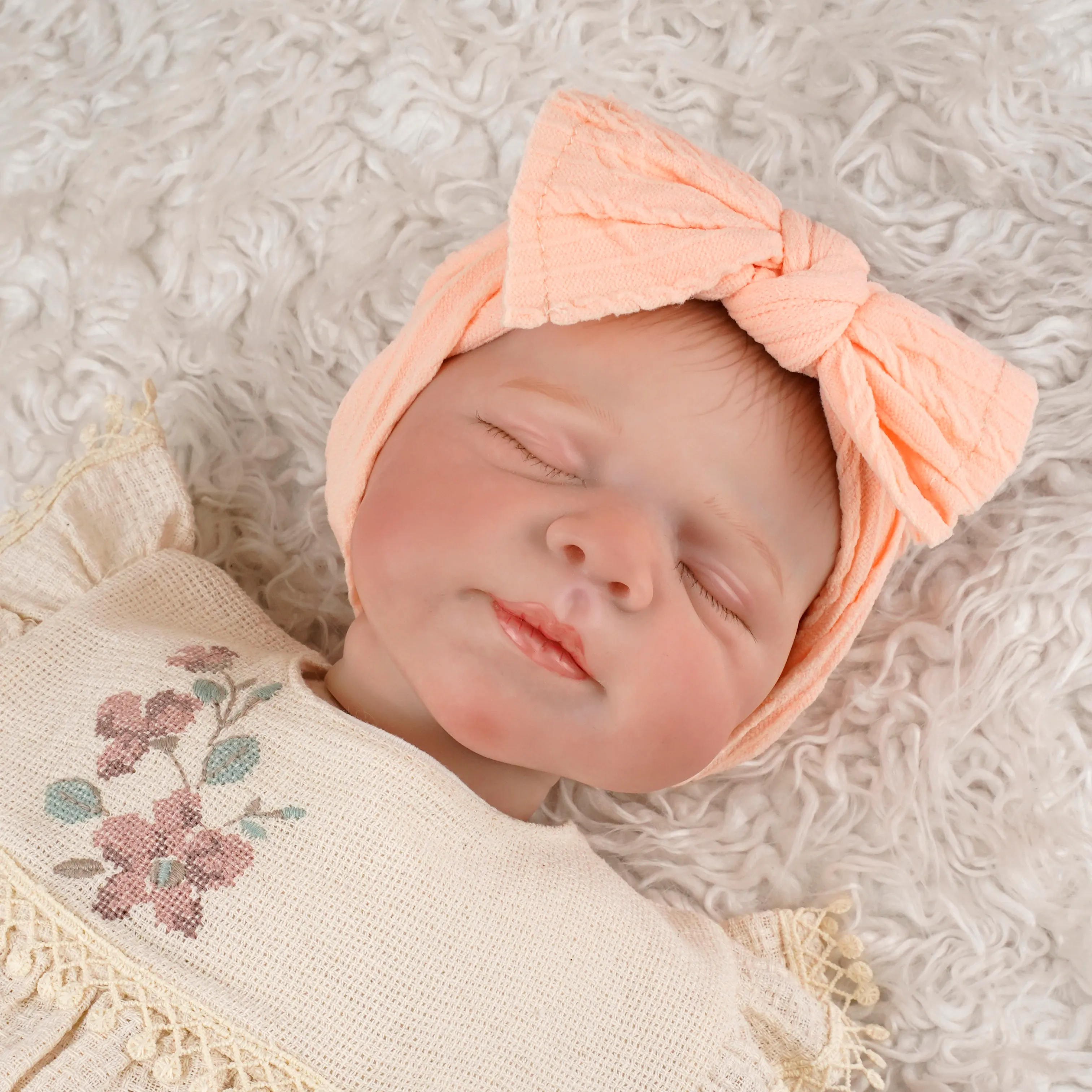 Lora Bliss Fiyonk Figürlü Penye Saç Bandı - Somon