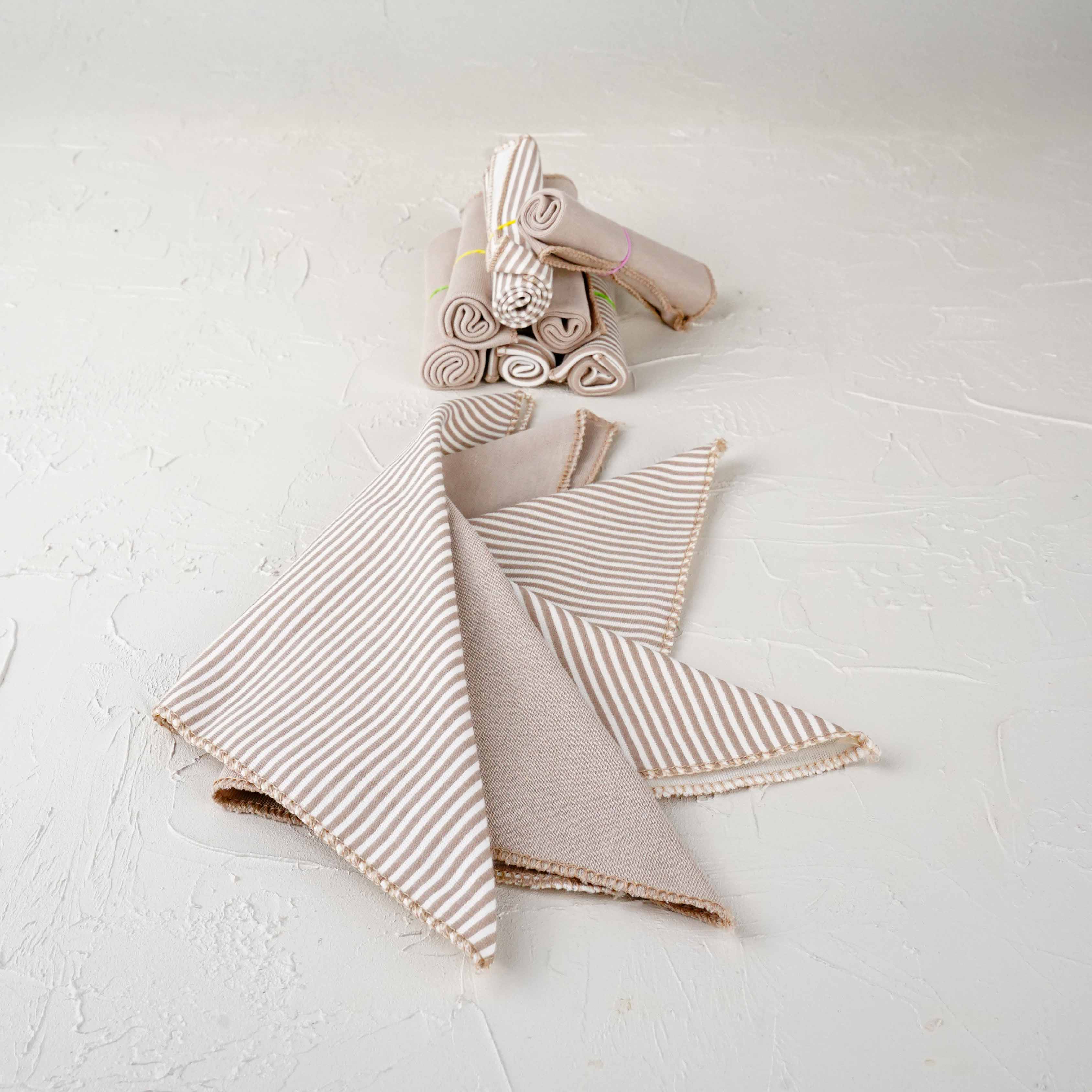 Lora Bliss Unisex 7'li Desenli Ağız Mendili Seti 23x23 cm - Kahverengi