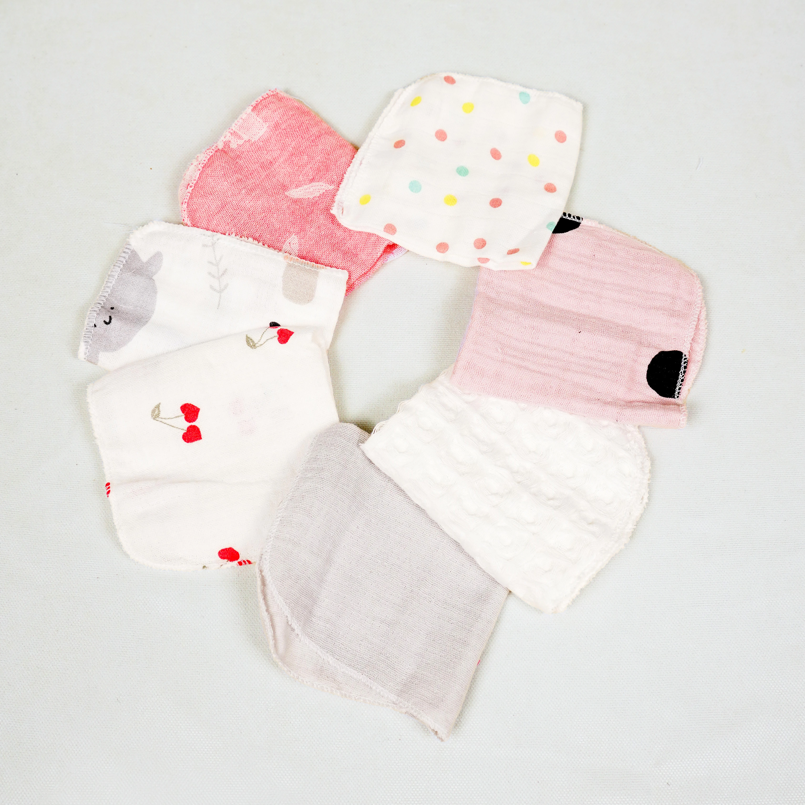 Lora Bliss Unisex Asorti Müslin 7’li Ağız Mendili - Mint Yeşili