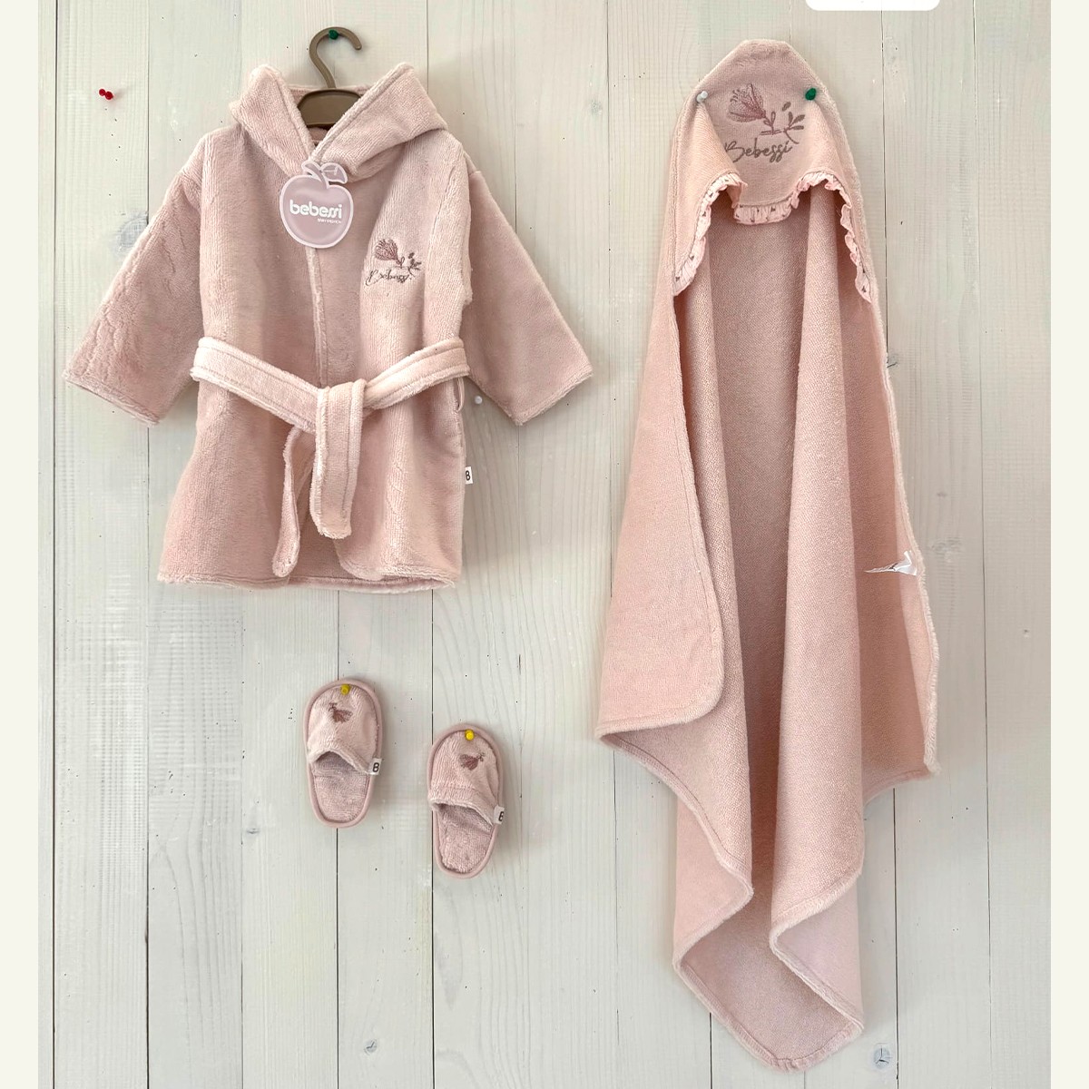 Lora Bliss Kız 1 Yaş Tulips Bornoz Seti – 3’lü Set
