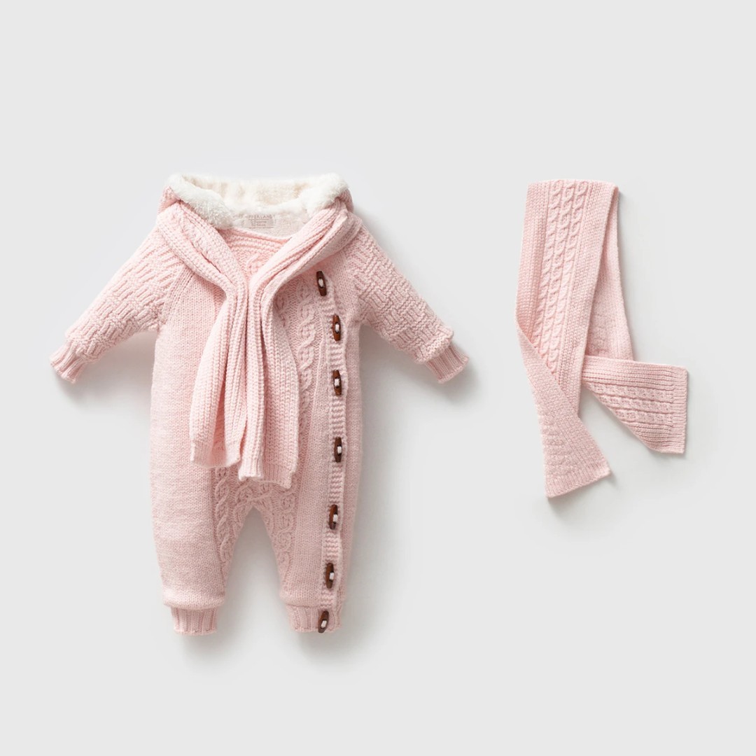Nipperland Unisex Atkılı Düğmeli Tulum - Pembe