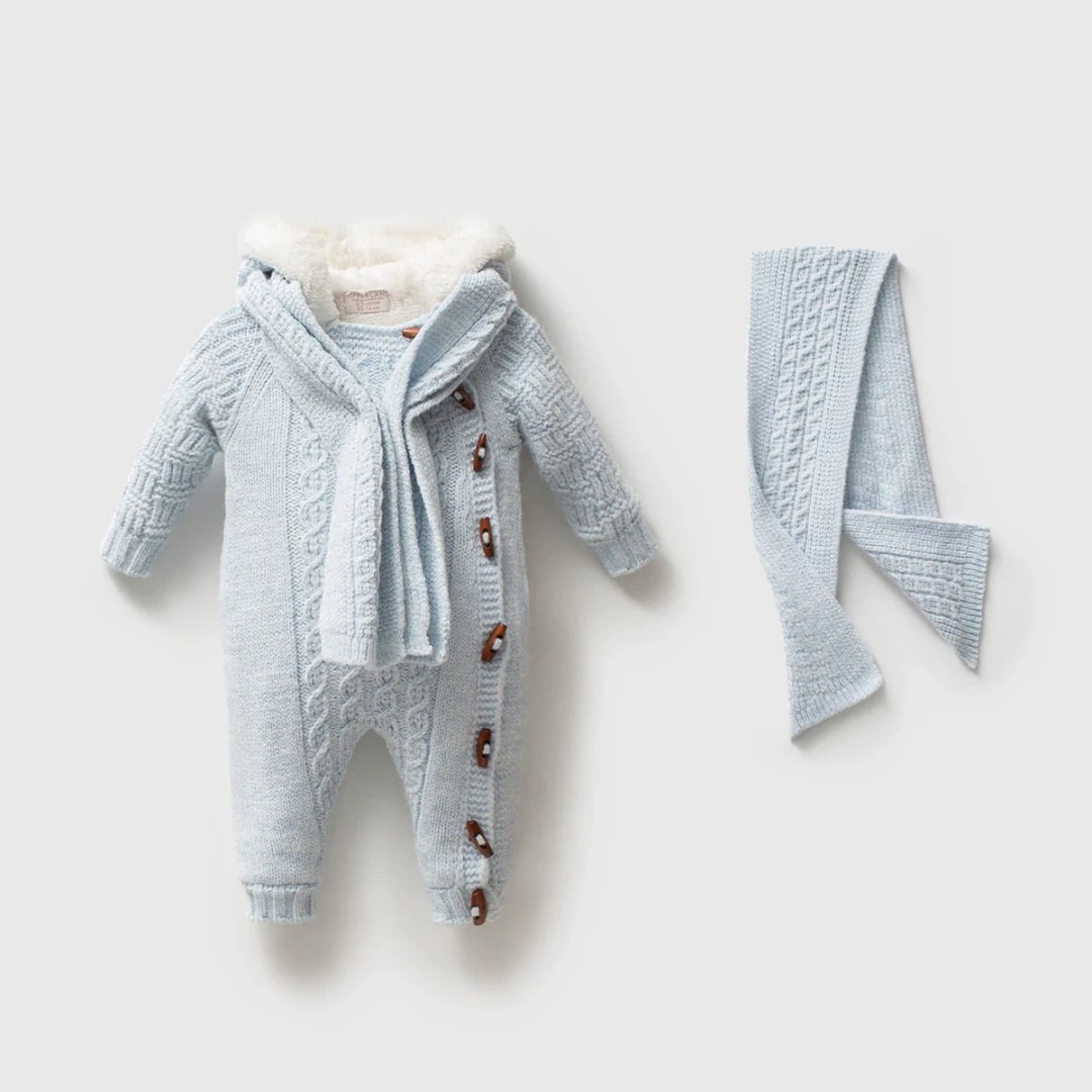 Nipperland Unisex Atkılı Düğmeli Tulum - Mavi