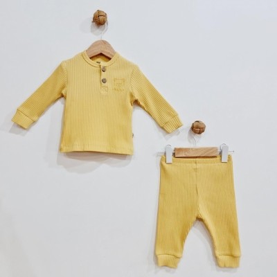 Lora Bliss Unisex Bear 2’li Takım – 3 Ay | Yumuşacık Ribana Dokulu Günlük Şıklık