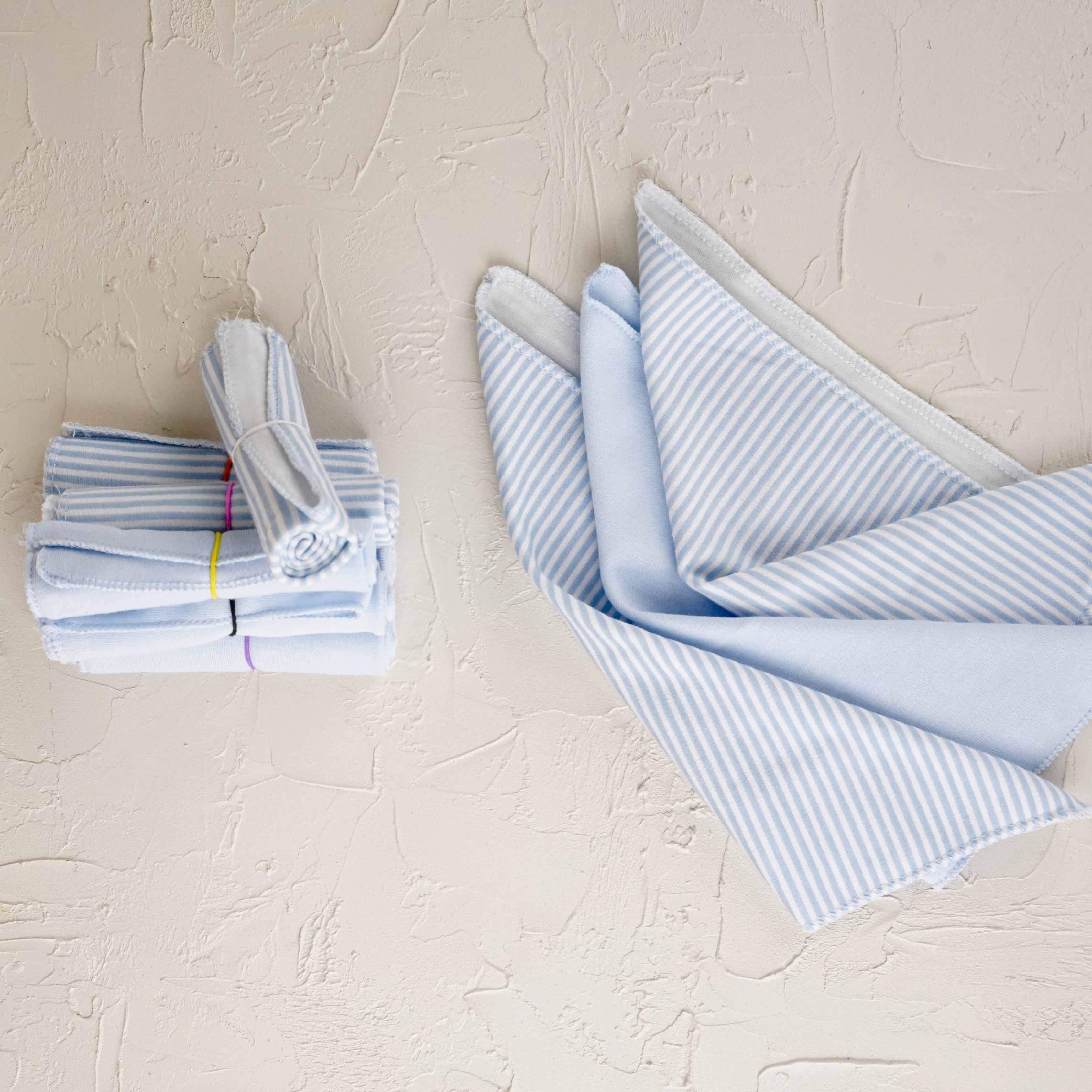 Lora Bliss Unisex 7'li Desenli Ağız Mendili Seti 23x23 cm - Mavi