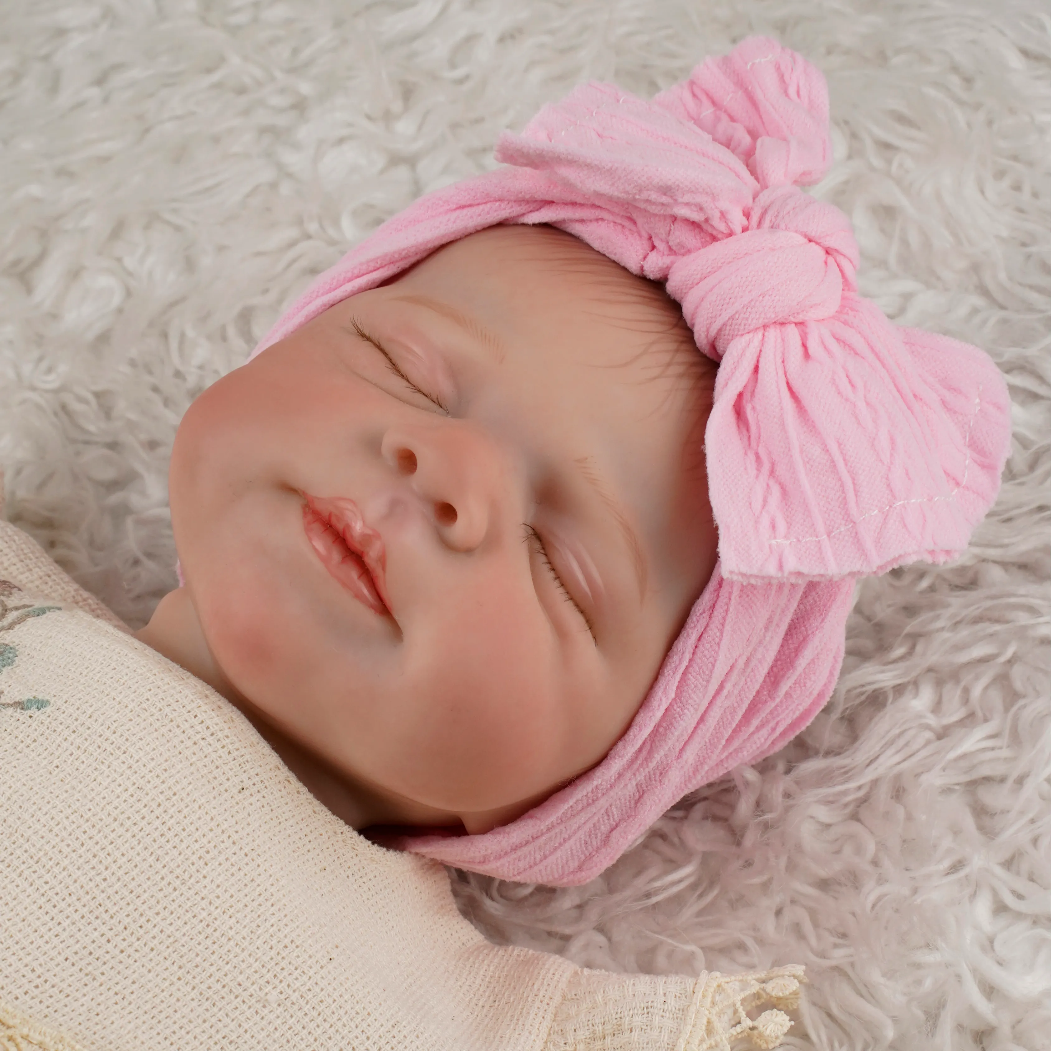 Lora Bliss Fiyonk Figürlü Penye Saç Bandı - Şeker Pembe