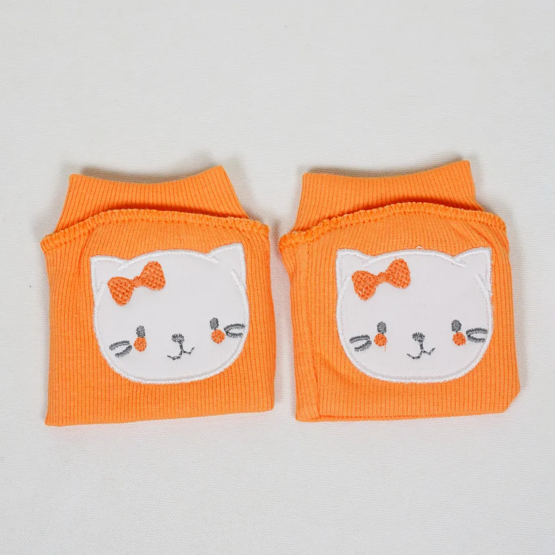 Lora Bliss Kedi Nakışlı Kız Bebek Dizlik - Tarçın