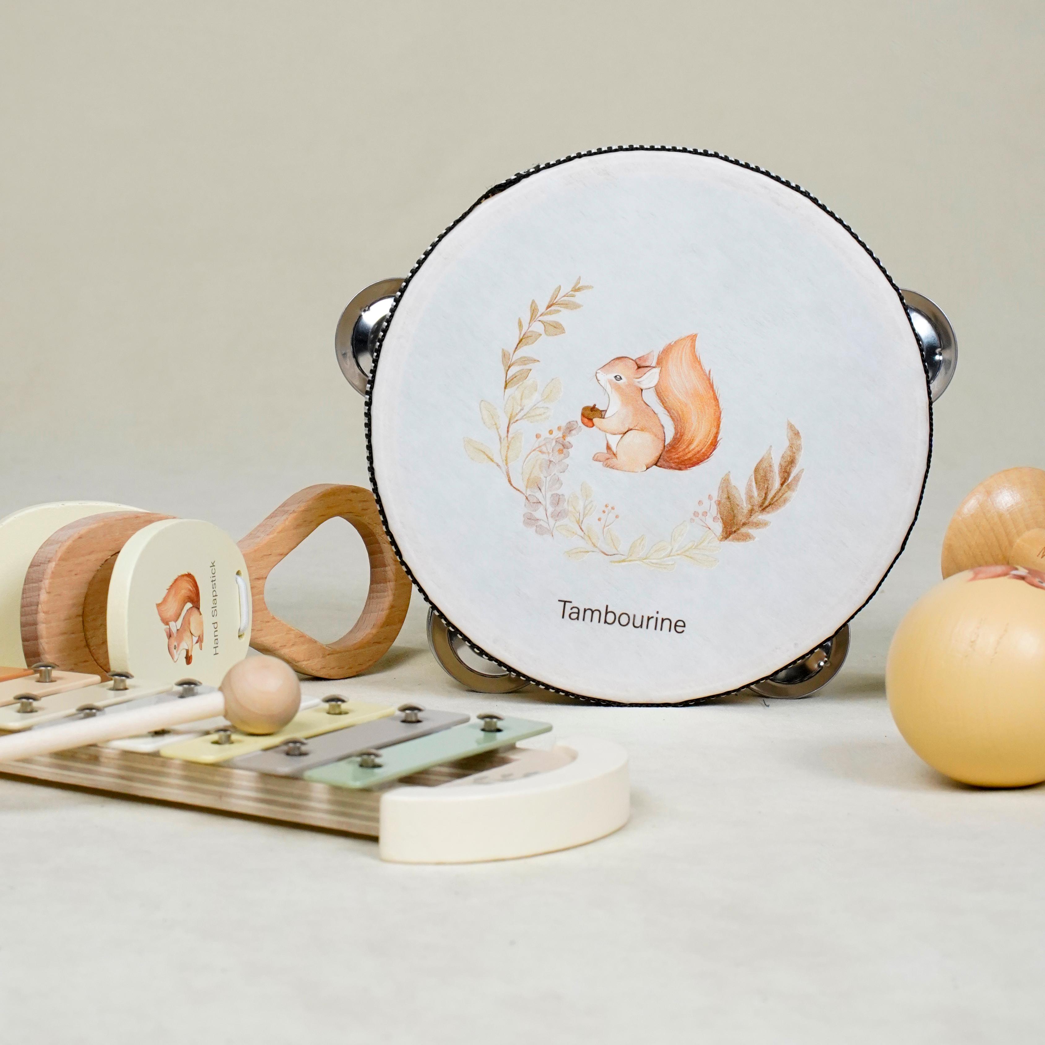 Lora Bliss Ahşap Montessori Müzik Aletleri Seti – 8 Parça Eğitici Doğal Oyuncak