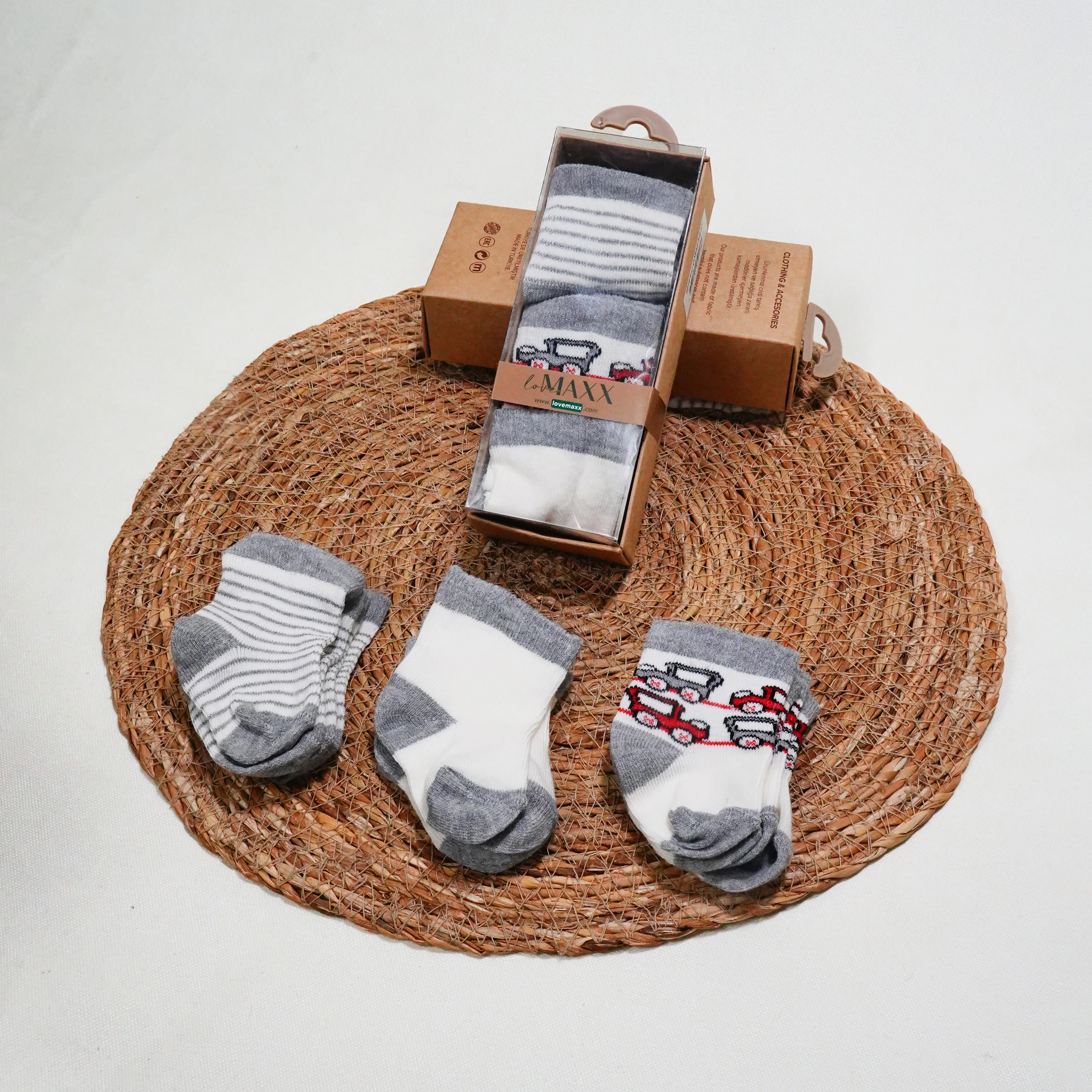 Lora Bliss 6’lı Desenli Çorap Seti - Gri