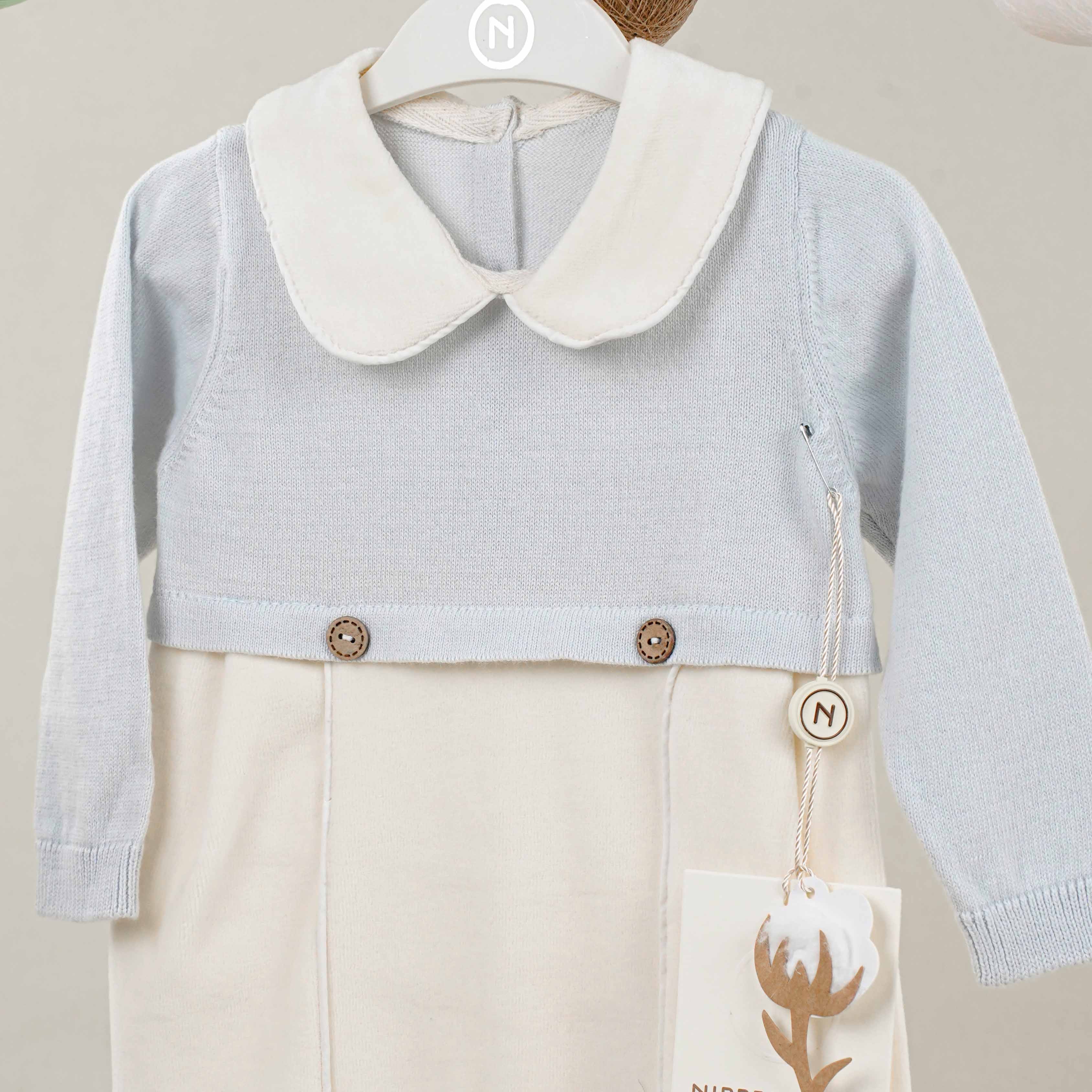 Lora Bliss Oscar Mavi Erkek Bebek Tulum | 3-6-9-12 Ay %100 Pamuk