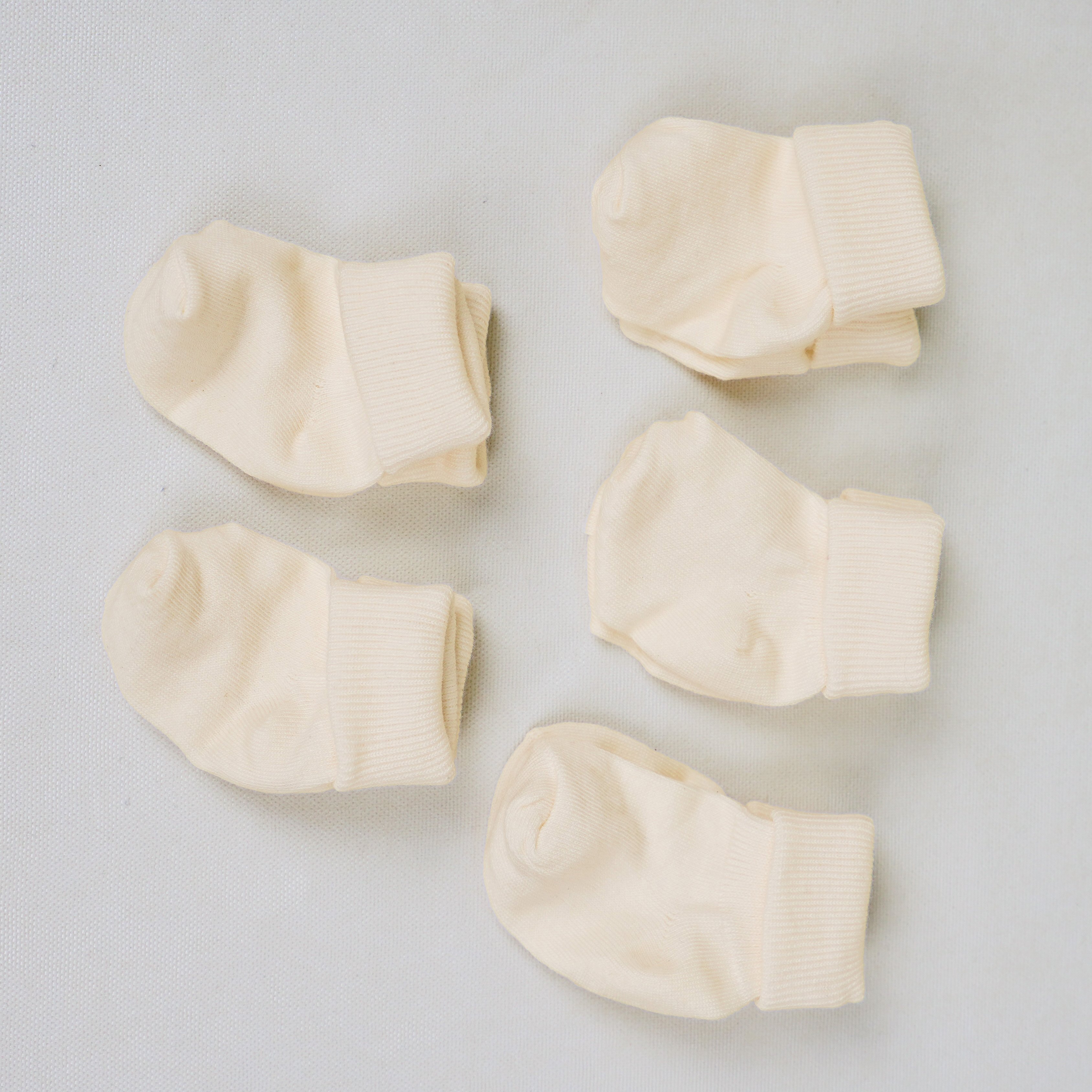 Lora Bliss Unisex Ekru 5’li Bebek Çorabı –  3/6 Ay | 12’li Kutulu Set - Ekru