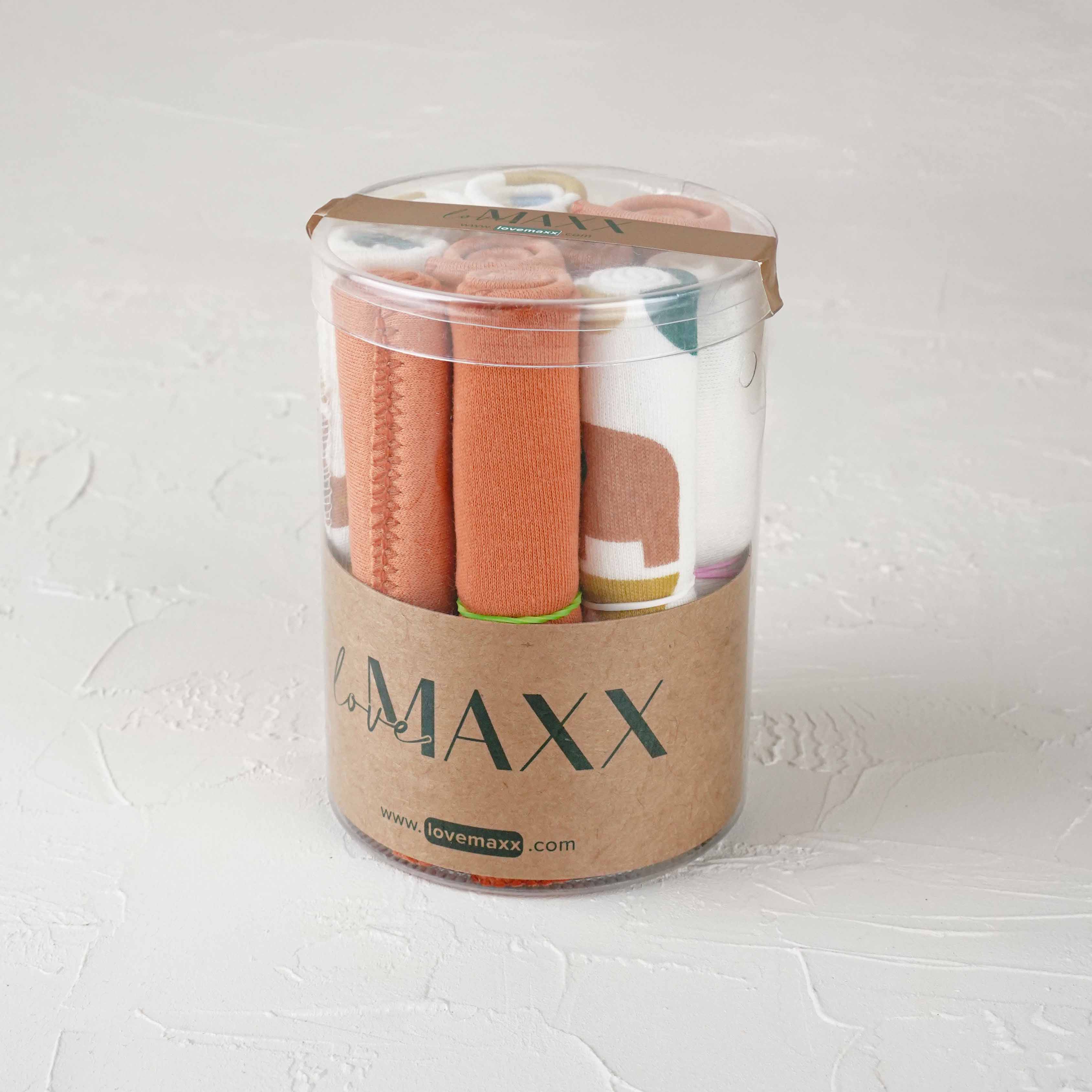 Lora Bliss Unisex 7'li Desenli Ağız Mendili Seti 23x23 cm - Turuncu