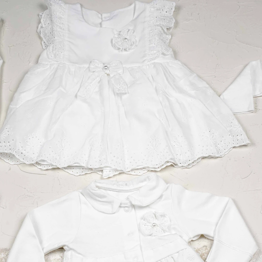 Lora Bliss Kız İncili Dokuma  10’lu Hastane Çıkışı Seti - Krem