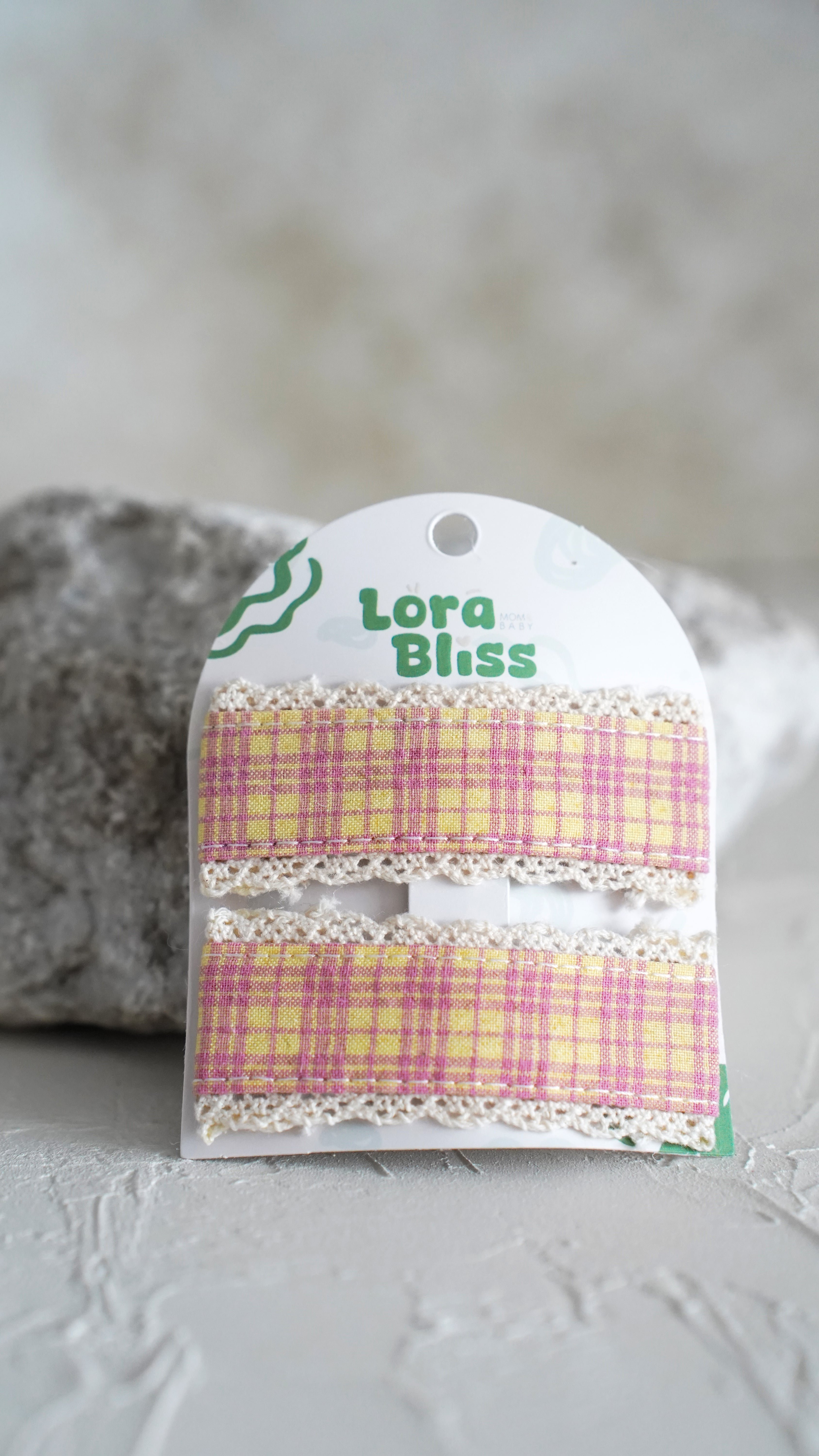 Lora Bliss Dantelli Ekose Desenli Çıtçıt Tekli Toka