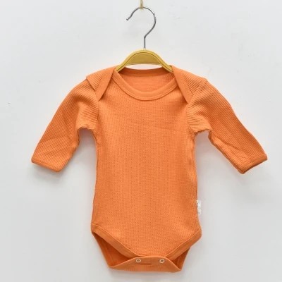 Lora Bliss Unisex Waffle Uzun Kollu Body - Turuncu