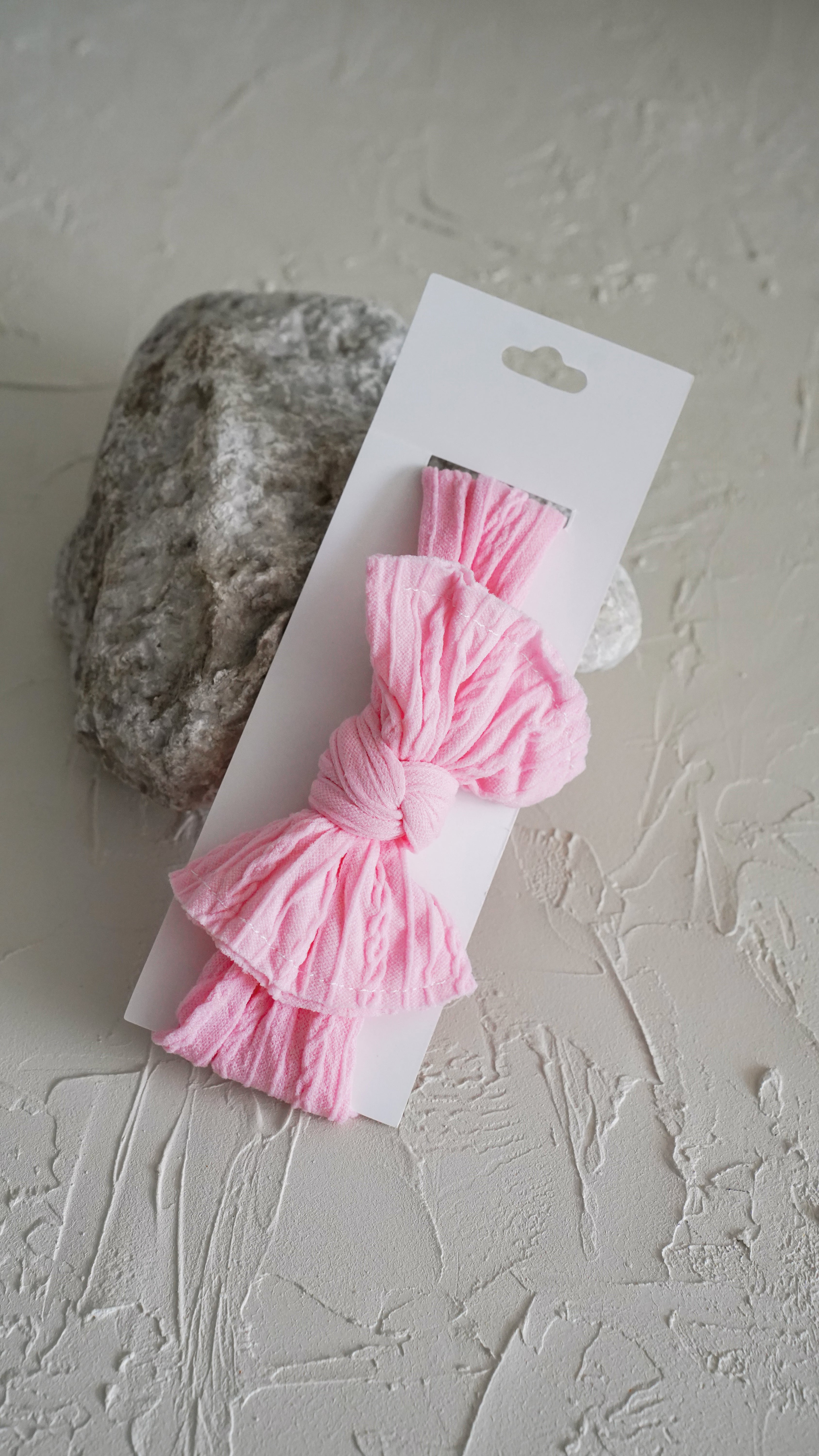 Lora Bliss Fiyonk Figürlü Penye Saç Bandı - Şeker Pembe