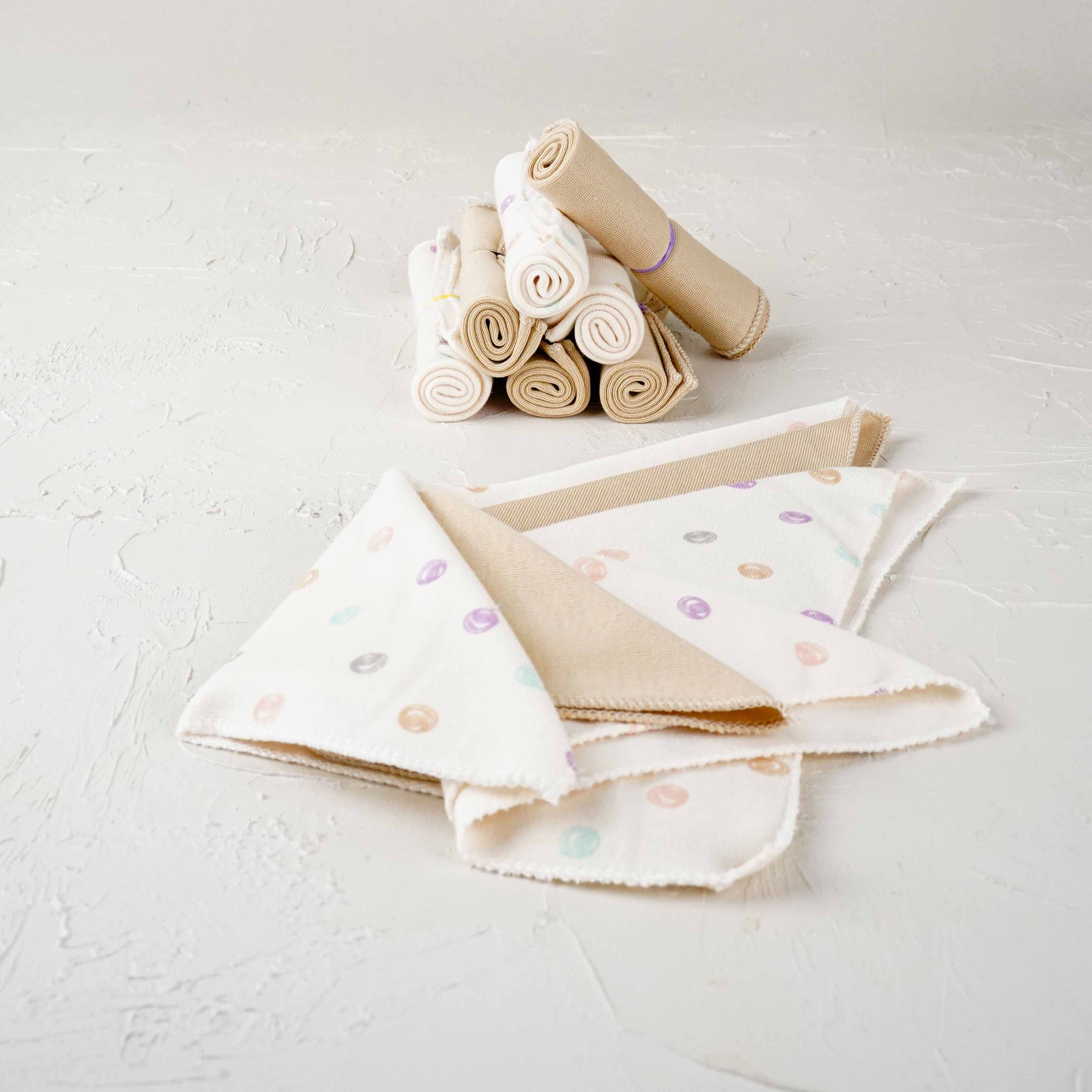 Lora Bliss Organik Ağız Mendilleri 10’lu Set – 0-24 Ay | Yumuşak ve Emici Çift Kat Kumaş