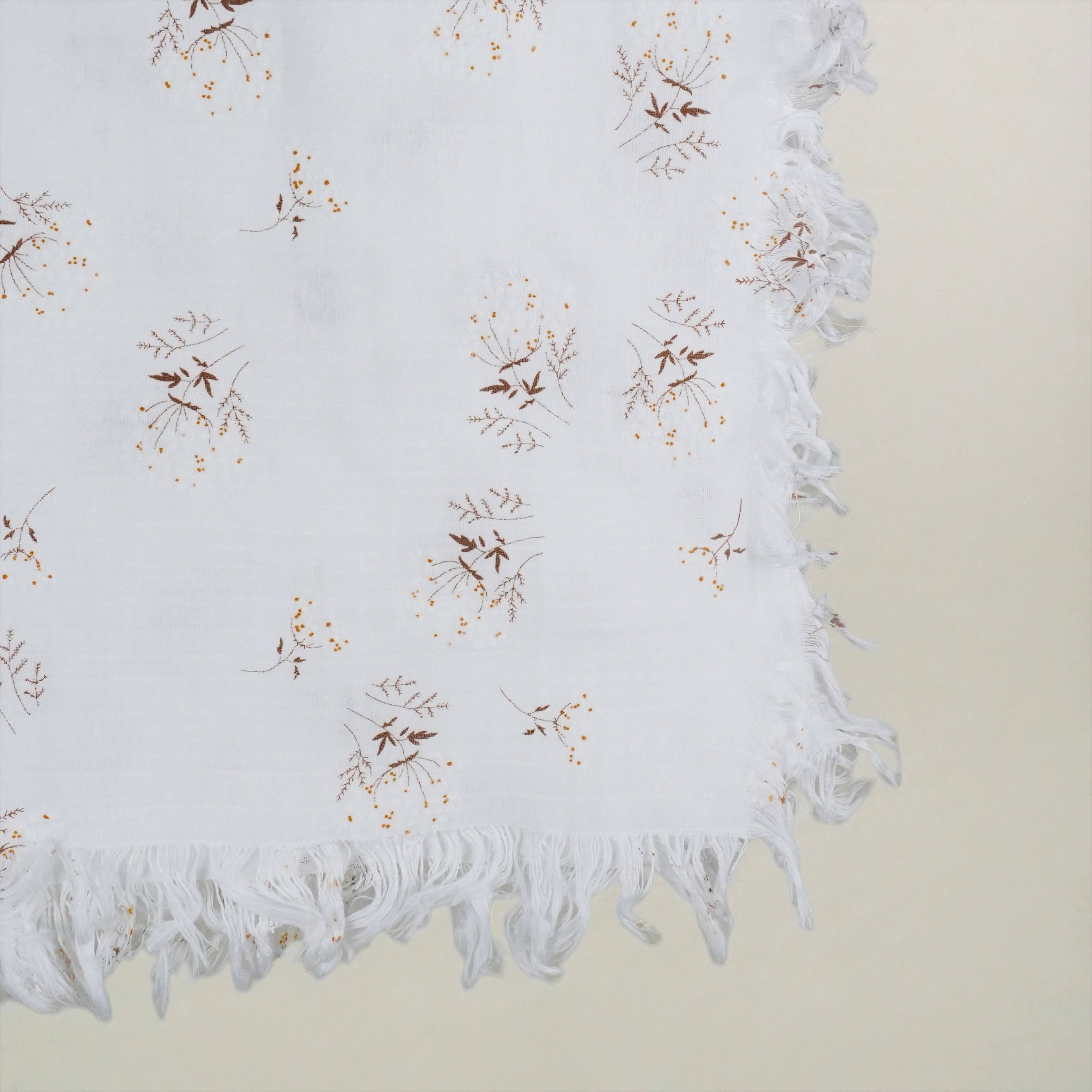 Lora Bliss Unisex 2 Kat Müslin Battaniye – Floral Desenli (105×120 cm) - Kahverengi