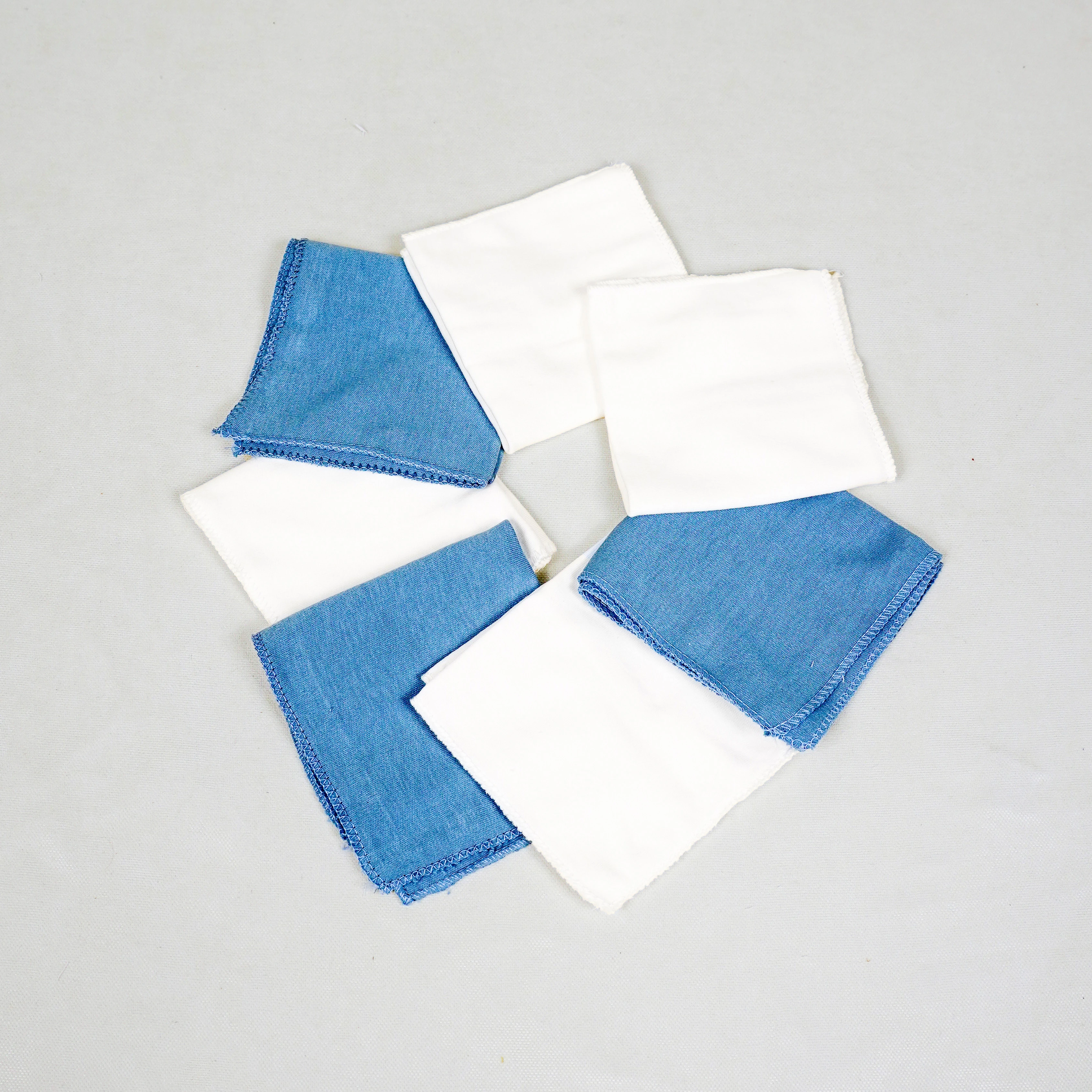 Lora Bliss Unisex Penye Ağız Mendili – 7'li Set | 22x23 cm - Mavi