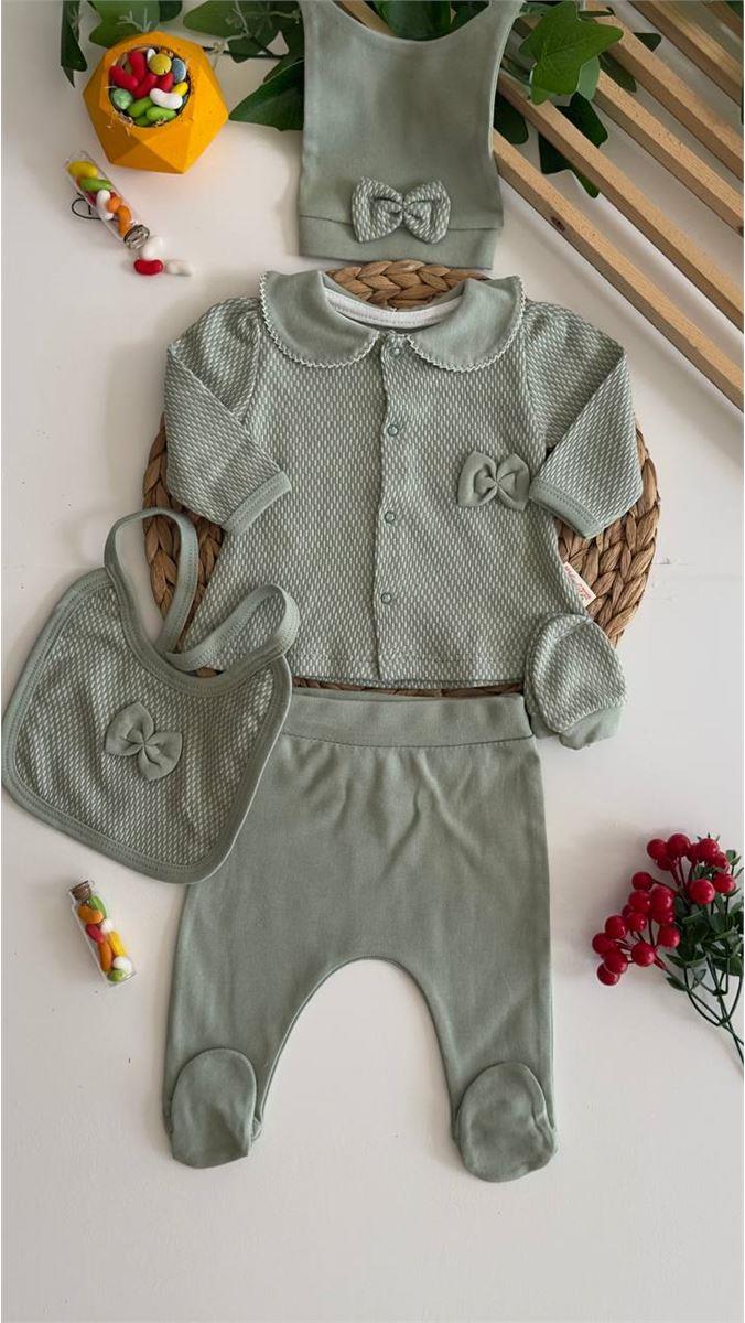 Lora Bliss Kız Bebek 0-3 Ay Kroşeta Yakalı 5’li Set