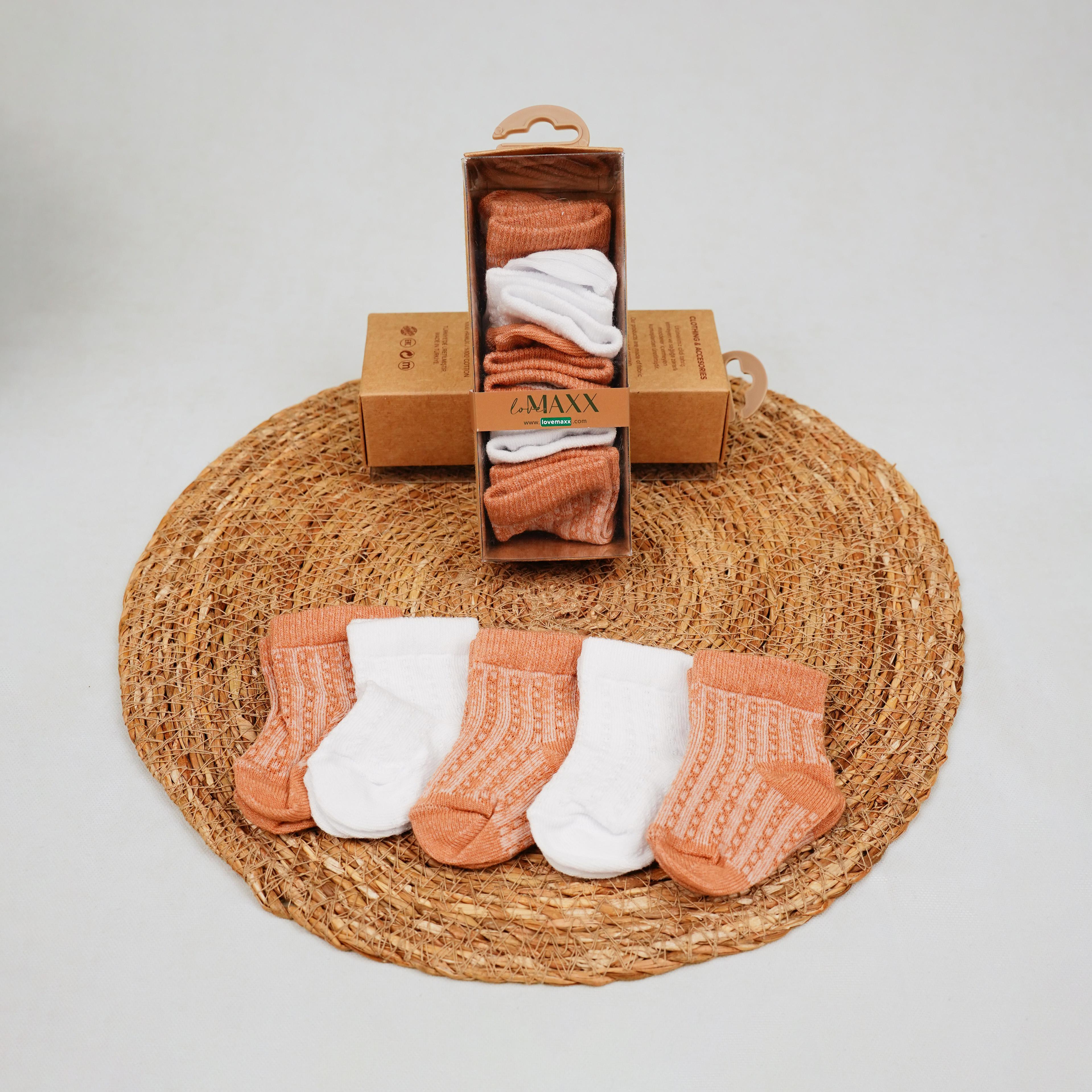 Lora Bliss Unisex Jakarlı Bebek Çorap Seti –  3/6 Ay | 5'li