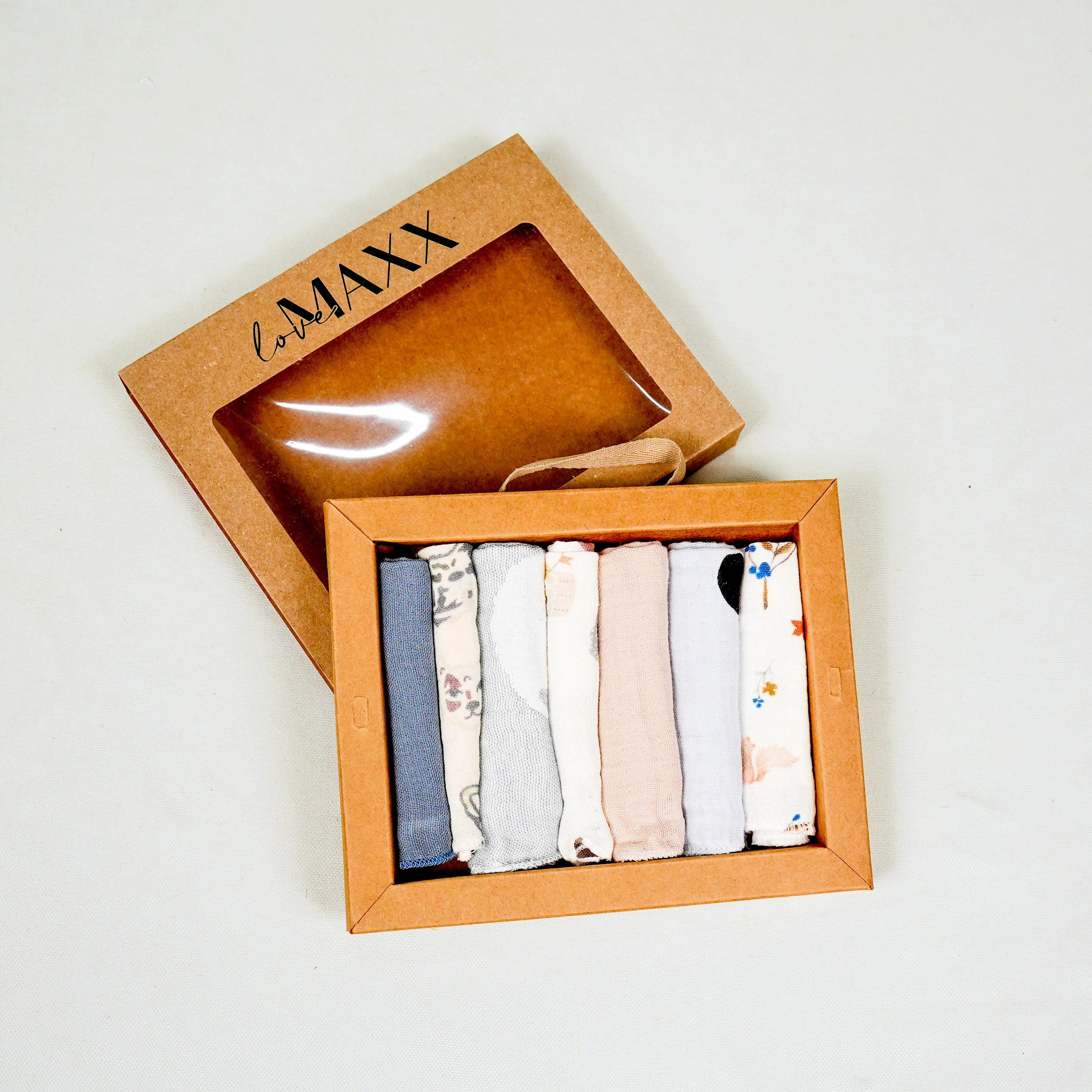 Lora Bliss Unisex Asorti Müslin 7’li Ağız Mendili - Mavi