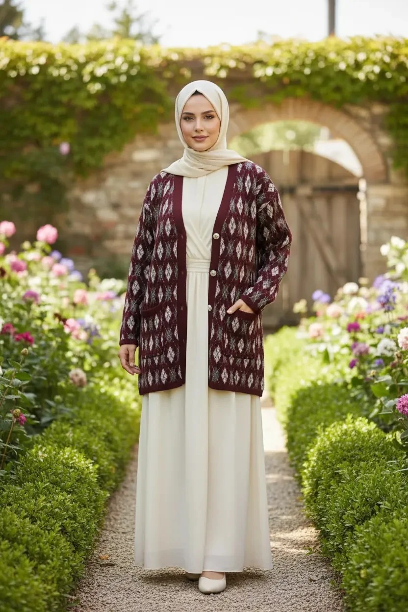 Baklava Desenli Hırka