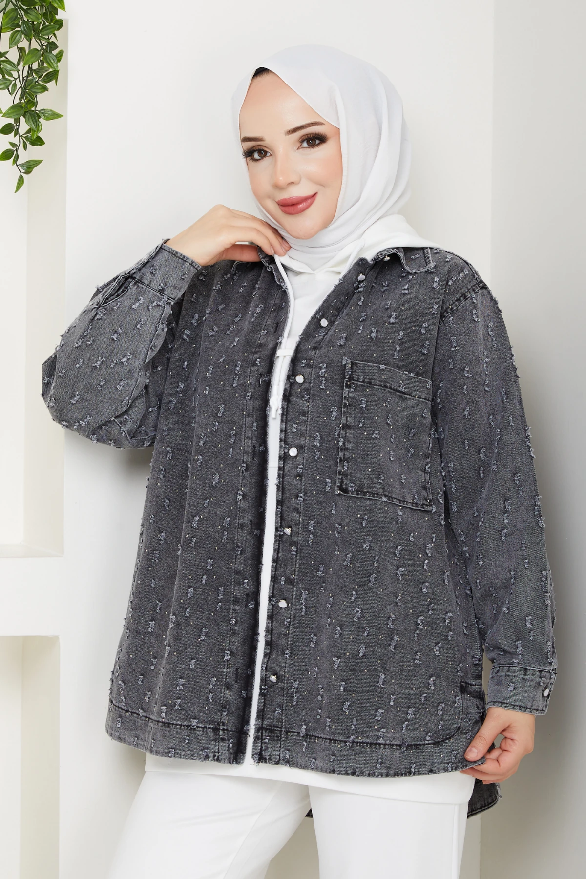 Kot Ceket Pul Detaylı - Siyah