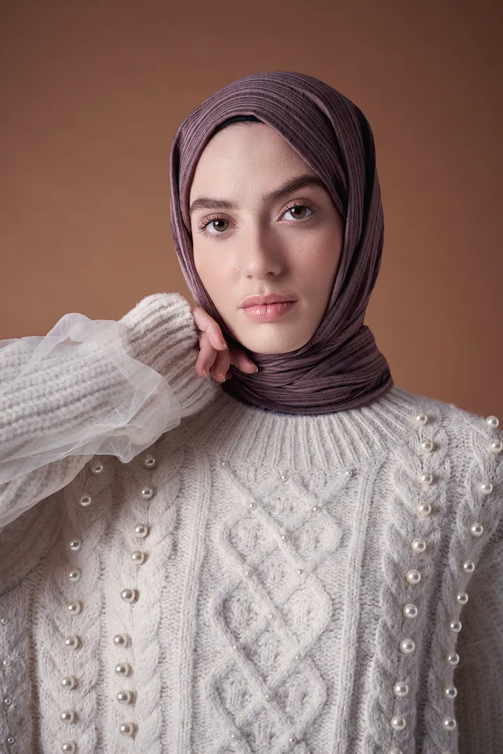 Misto Pamuk Şal - Tozlu Kahve