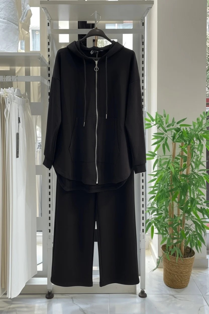 Fermuarlı Oysho Takım - Siyah