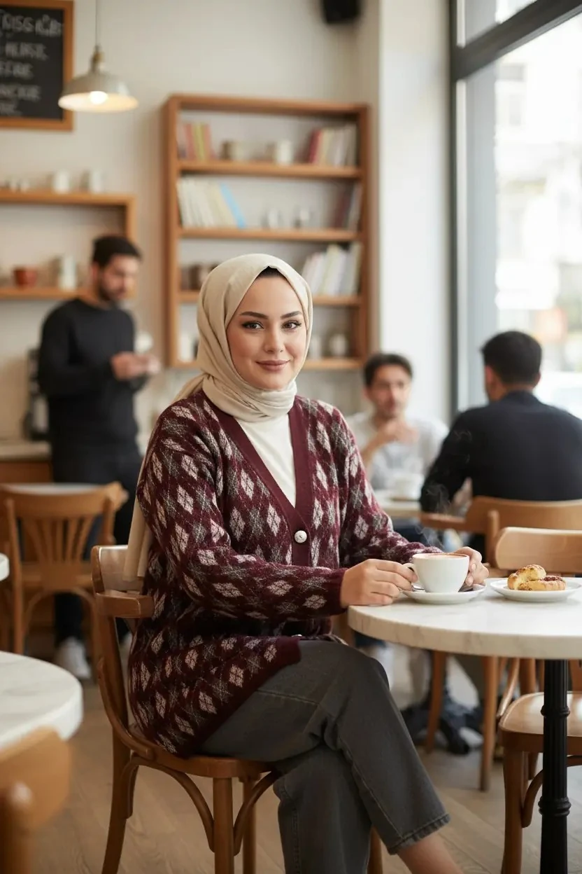 Baklava Desenli Hırka
