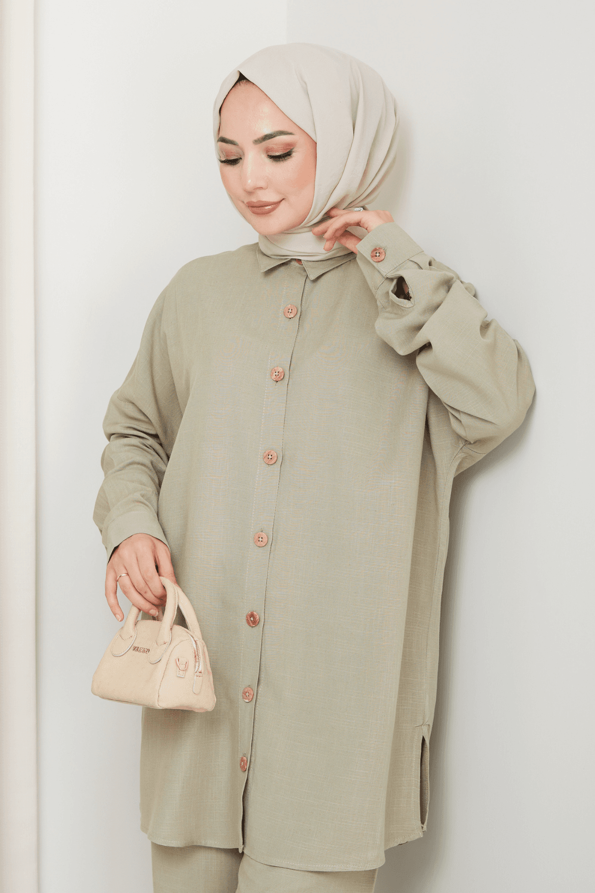 Keten Tunik Pantolon İkili Takım
