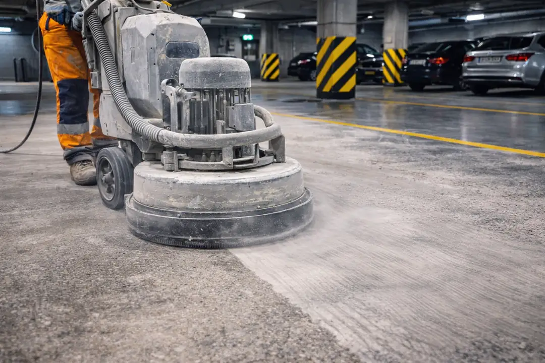 Epoksi kaplama öncesi beton zemin taşlama işlemi