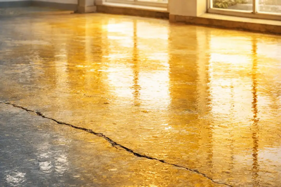 UV ışınları nedeniyle sararmış epoksi zemin&nbsp;