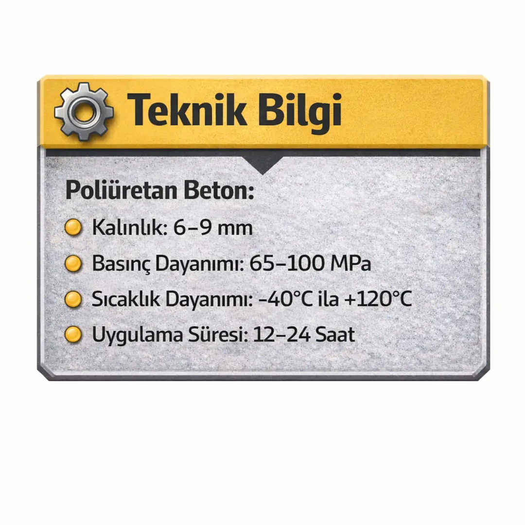 Poliüretan beton kaplama teknik özellikleri ve kalınlık bilgisi&nbsp;
