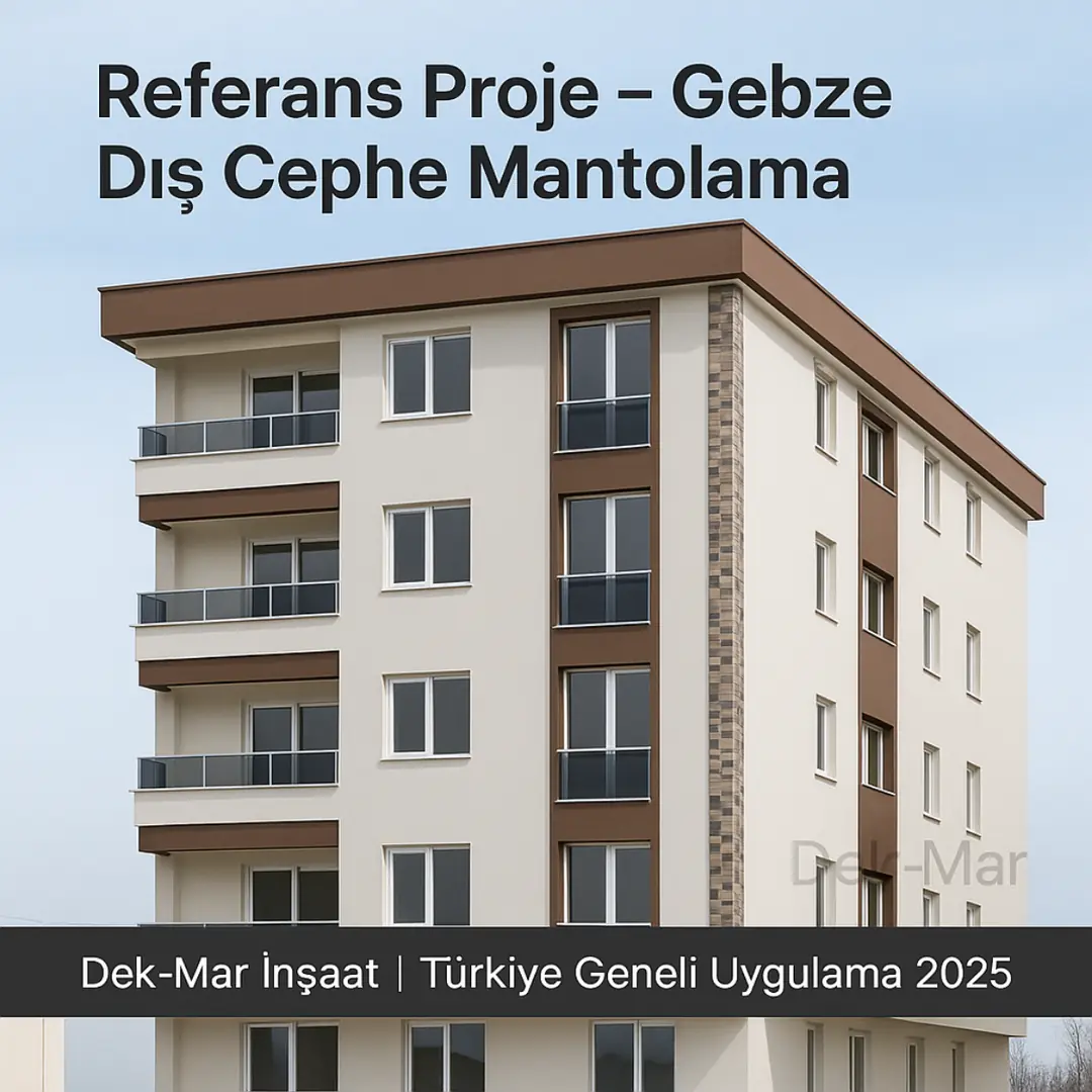 Dek-Mar İnşaat referans projesi – Gebze dış cephe mantolama uygulaması 2025 – Dalmaçyalı sistem örneği