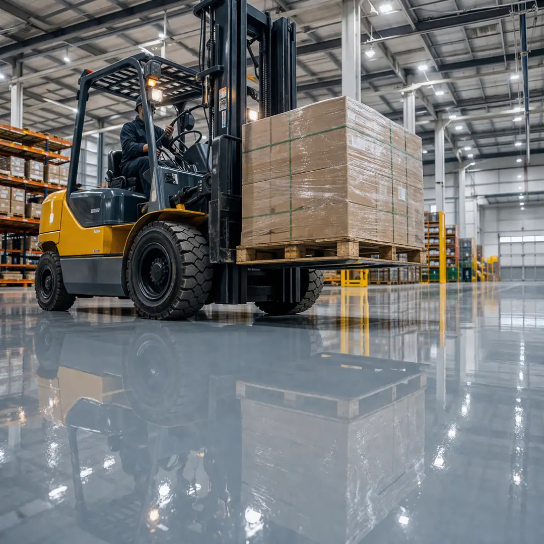 epoksi zemin kaplama ağır yük dayanımı forklift trafiğine uygun endüstriyel zemin sistemi&nbsp;