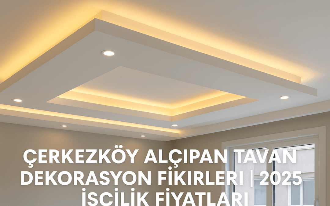 Çerkezköy'de LED ışıklı, katmanlı alçıpan tavan tasarımı – modern yaşam alanları için estetik ve işlevsel çözüm.