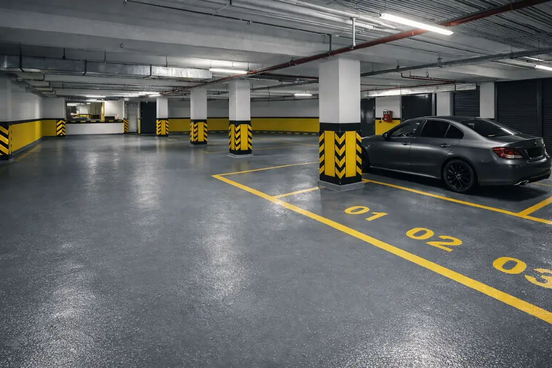 İstanbul’da tamamlanmış profesyonel otopark epoksi zemin kaplama uygulaması
