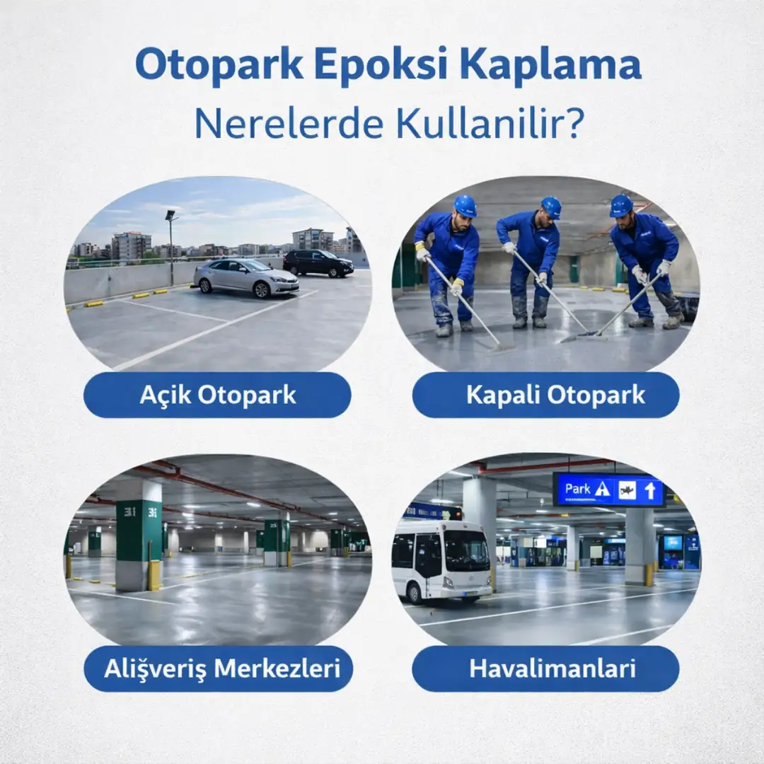 Otopark epoksi kaplama sistemlerinin açık otopark, kapalı otopark, AVM ve havalimanlarında kullanımı