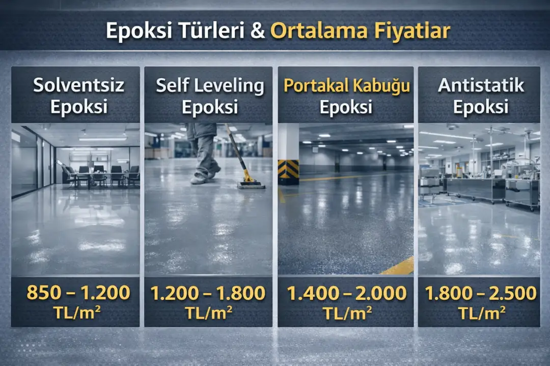Epoksi zemin çeşitleri ve metrekare fiyatları karşılaştırması