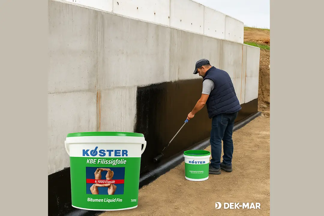 Dek-Mar İnşaat tarafından yapılan KÖSTER KBE Flüssigfolie perde duvar su yalıtımı referans proje uygulaması