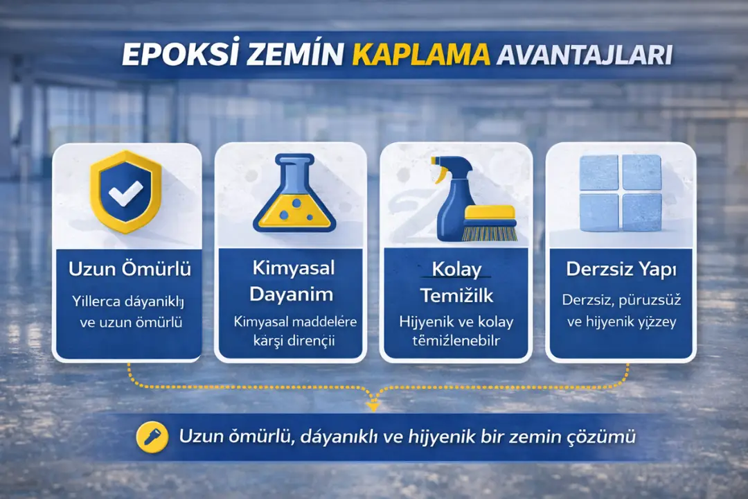 Epoksi zemin kaplama avantajları dayanıklı ve hijyenik