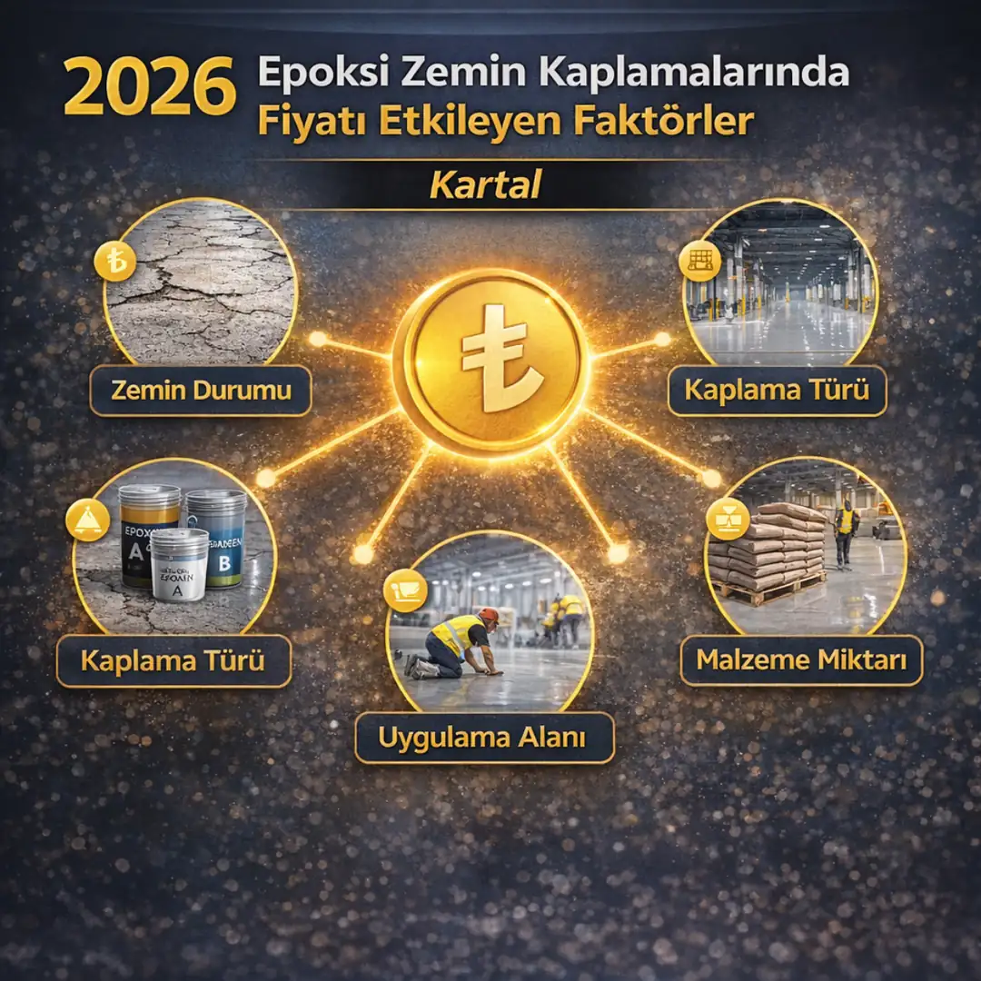 Epoksi zemin kaplama fiyatlarını etkileyen faktörler zemin hazırlığı kalınlık kullanılan malzeme ve işçilik detayları&nbsp;