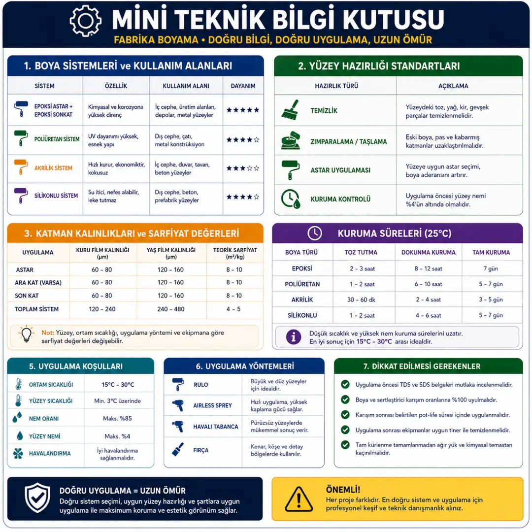 Fabrika boyama teknik verileri boya tüketimi epoksi sarfiyatı günlük usta verimi&nbsp;