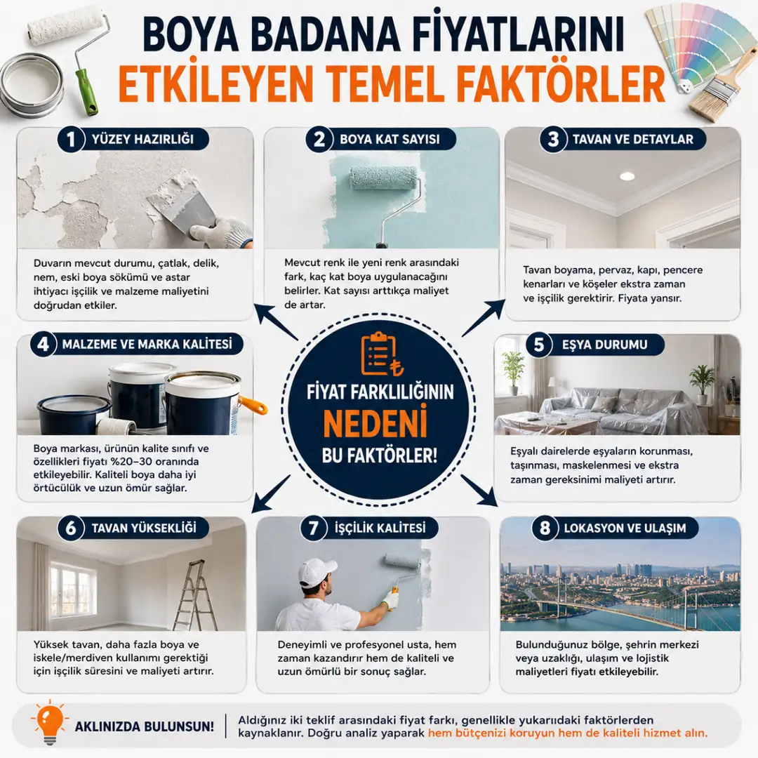 Boya badana fiyatlarını etkileyen temel unsurlar